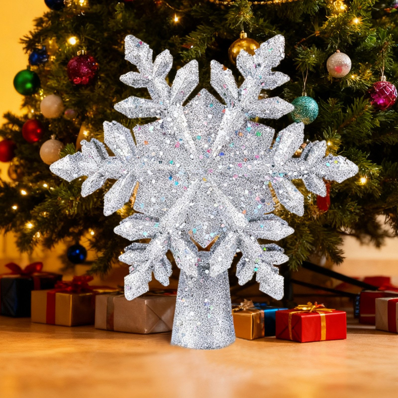 MODFU Christbaumspitze Weihnachtsbaumspitze mit Projektion LED Festliche Baumspitze (1-tlg), Projektion Weihnachtsdeko Nachtlicht für Wohnzimmer und Baum