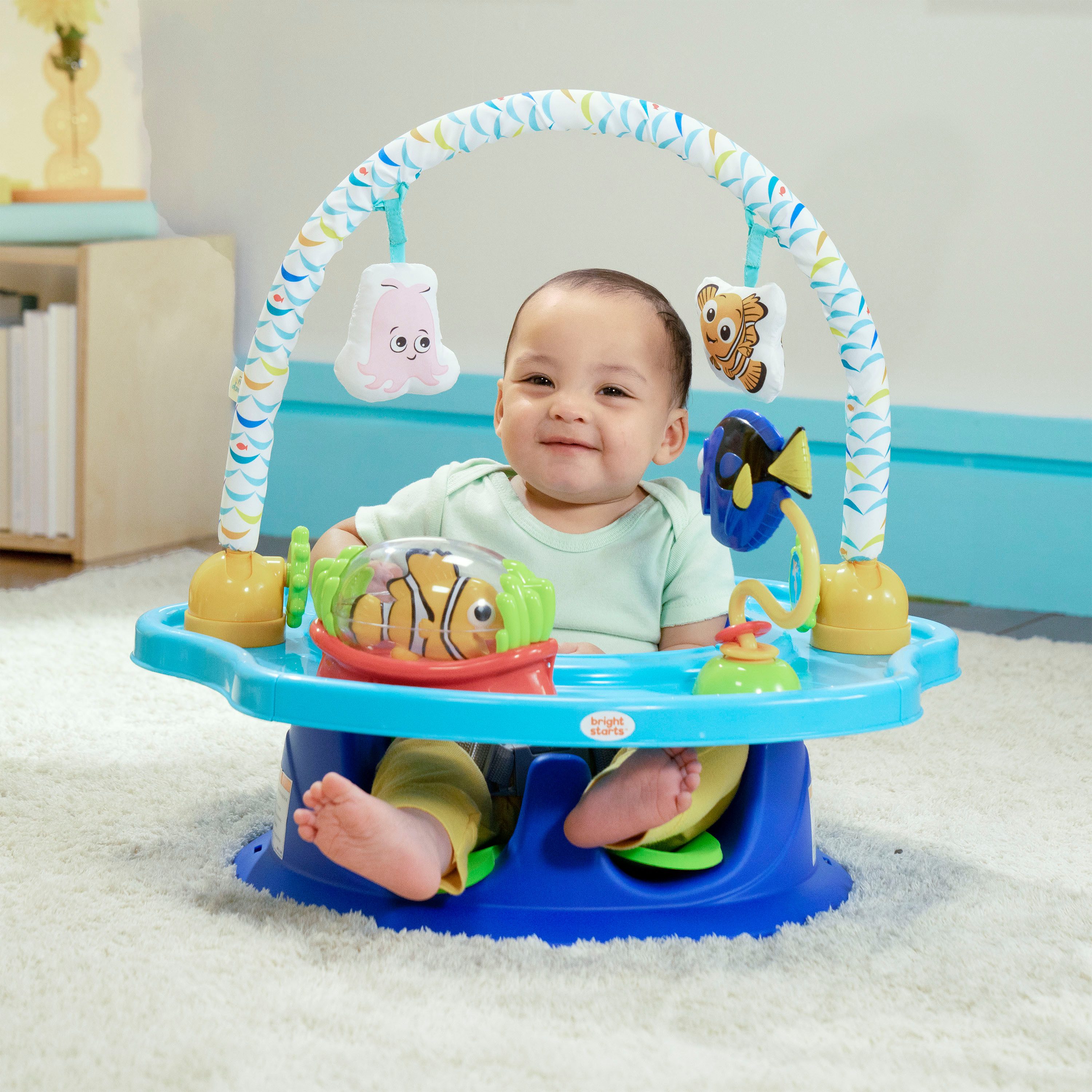 Bright Starts Tischsitz Finding Nemo SuperSeat 3-in-1 Seat, Aktivitätssitz Verwendbar als Bodensitz mit Tablett oder Sitzerhöhung
