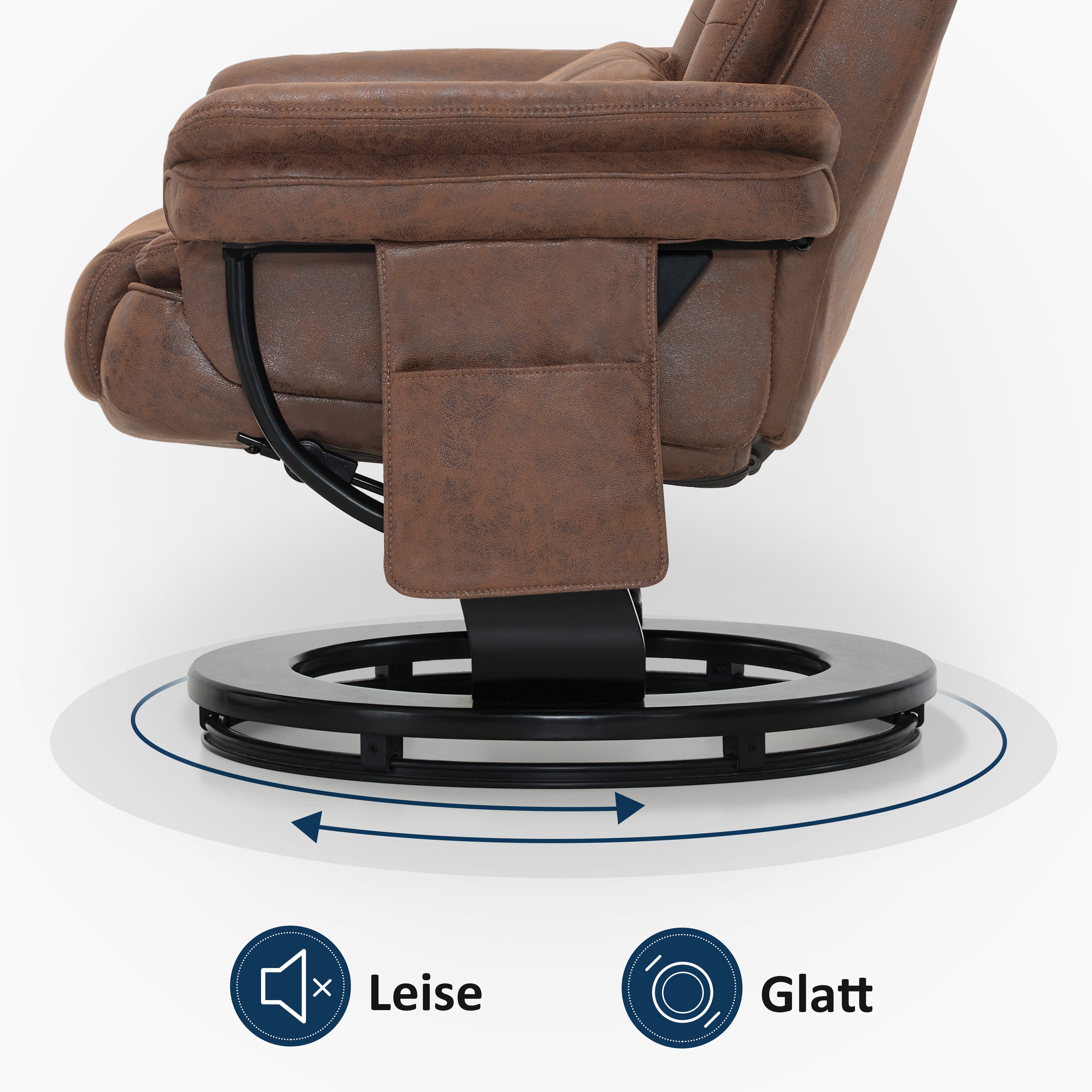 MCombo Relaxsessel 360°Drehbarer Fernsehsessel mit Hocker TV-Sessel 9099 (Relaxsessel mit Hocker), mit Relaxfunktion – Bild 5 von 5