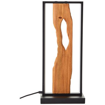 Brilliant LED Tischleuchte Chaumont, LED fest integriert, Warmweiß, Höhe 50 cm, 940 lm, Aluminium/Metall/Holz, schwarz/holz