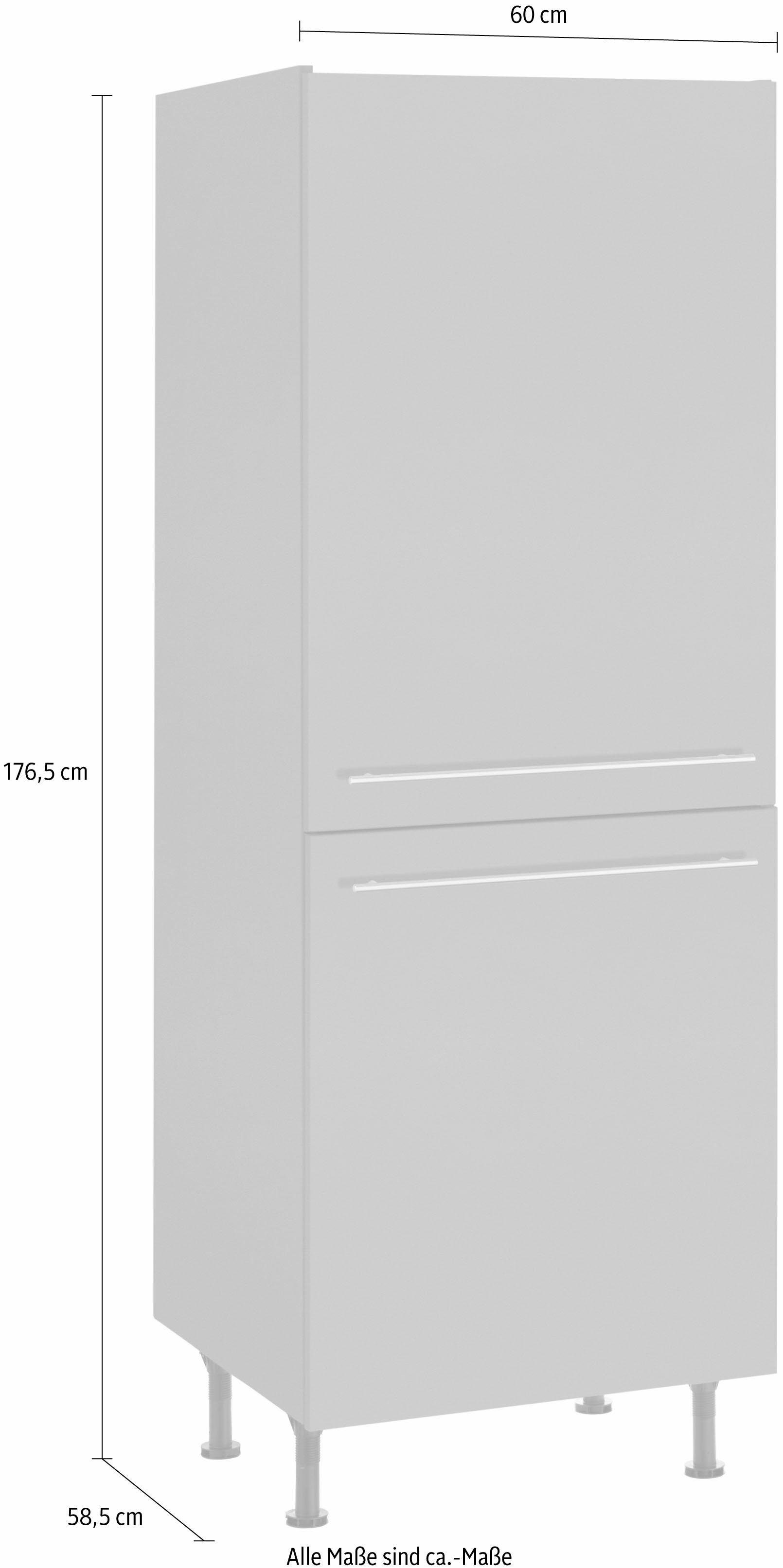 cm Hochschrank hoch, basaltgrau 60 breit, basaltgrau/basaltgrau 176 | cm höhenverstellbaren mit OPTIFIT Stellfüßen Bern