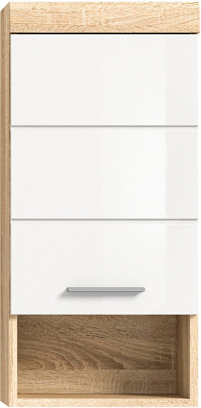 welltime Hängeschrank SIENA, Breite 37cm, 1 Tür, 1 offenes Fächer, 1 Einlegeboden, MDF-Front (1-St., TOPSELLER) in verschiedenen Farben erhältlich, Badmöbel, Badschrank, Schrank, Bad