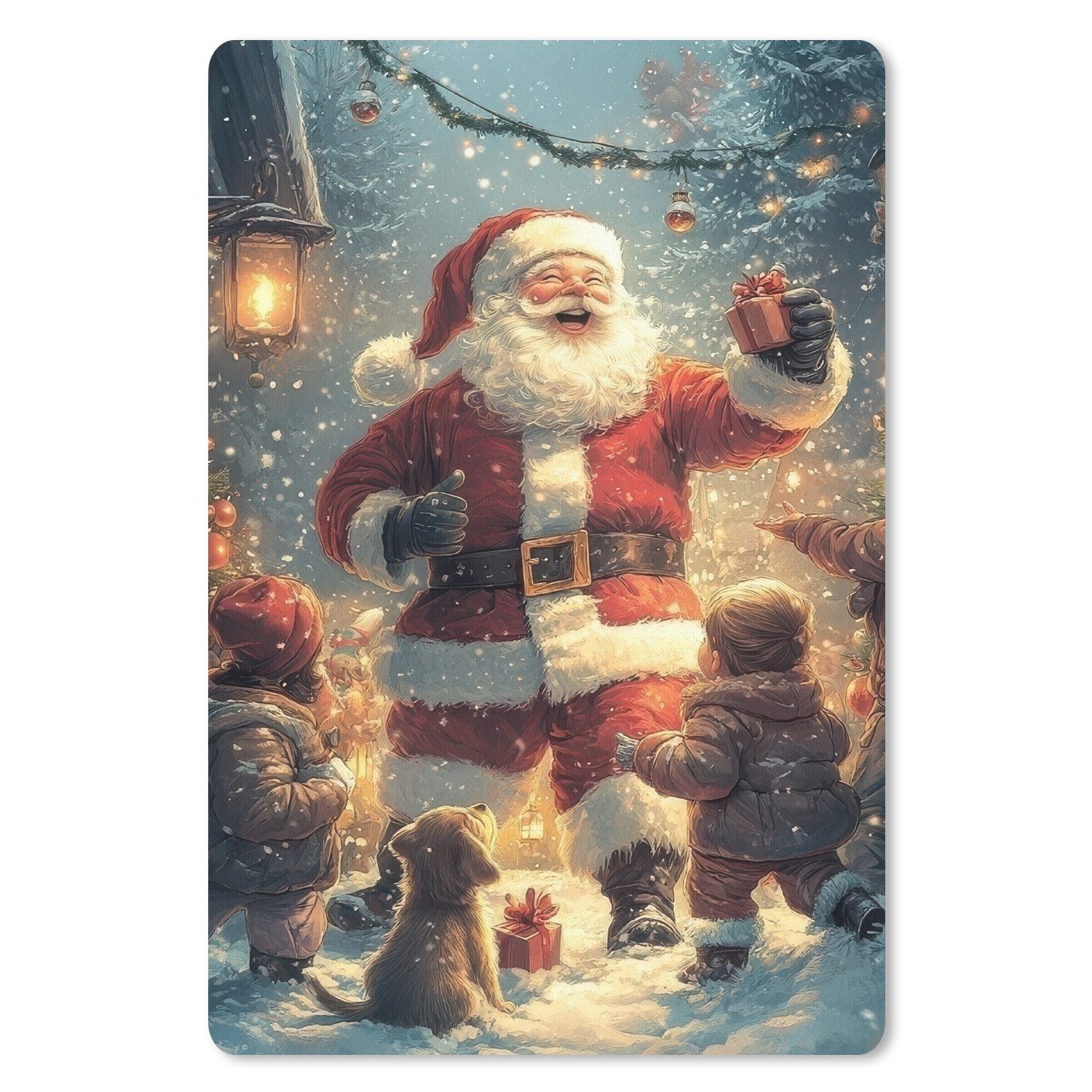 MuchoWow Mauspad Weihnachtsstimmung - Schnee - Farbenfroh (1-St), Maus Pad Klein, Gaming Zubehör, Büro Deko, 18x27 cm