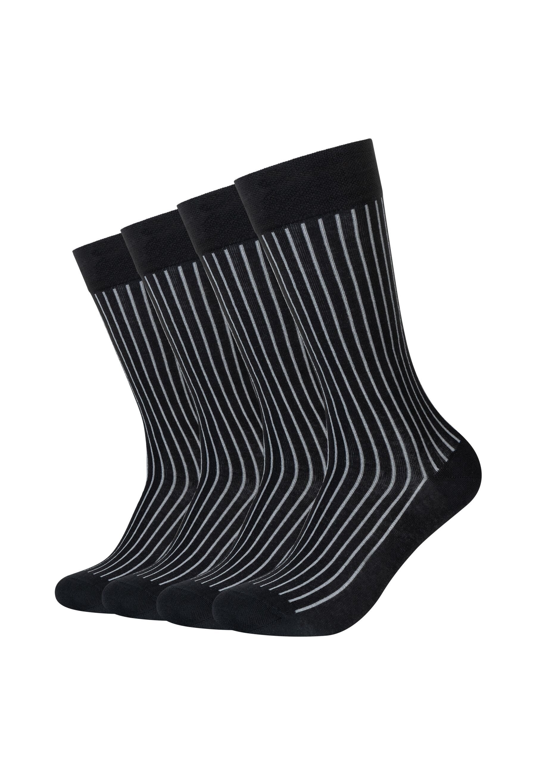 Camano Socken Socken 4er Pack 4er Pack Ca-soft Piqué Bund ohne Druck, Weiche, gekämmte Baumwolle
