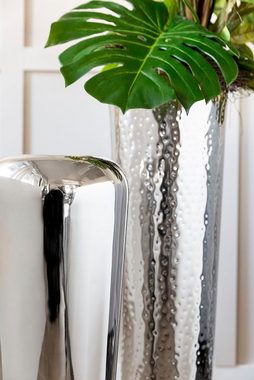 Fink Dekovase TUTZI (1 St), Vase aus Metall, vernickelt, Bodenvase