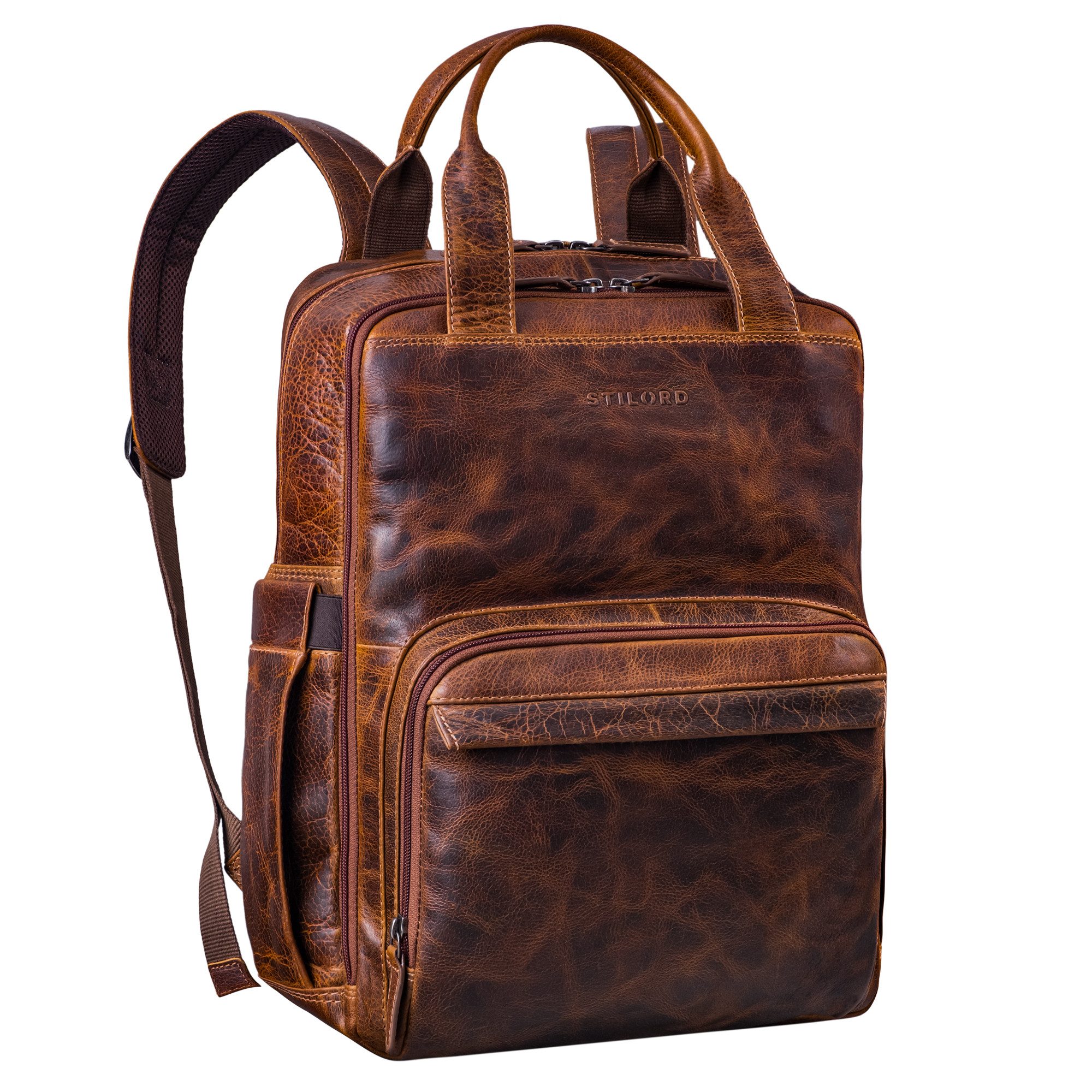 STILORD Notebookrucksack "Niall" Leder Laptop Rucksack 15 Zoll Herren & Damen Rucksacktasche