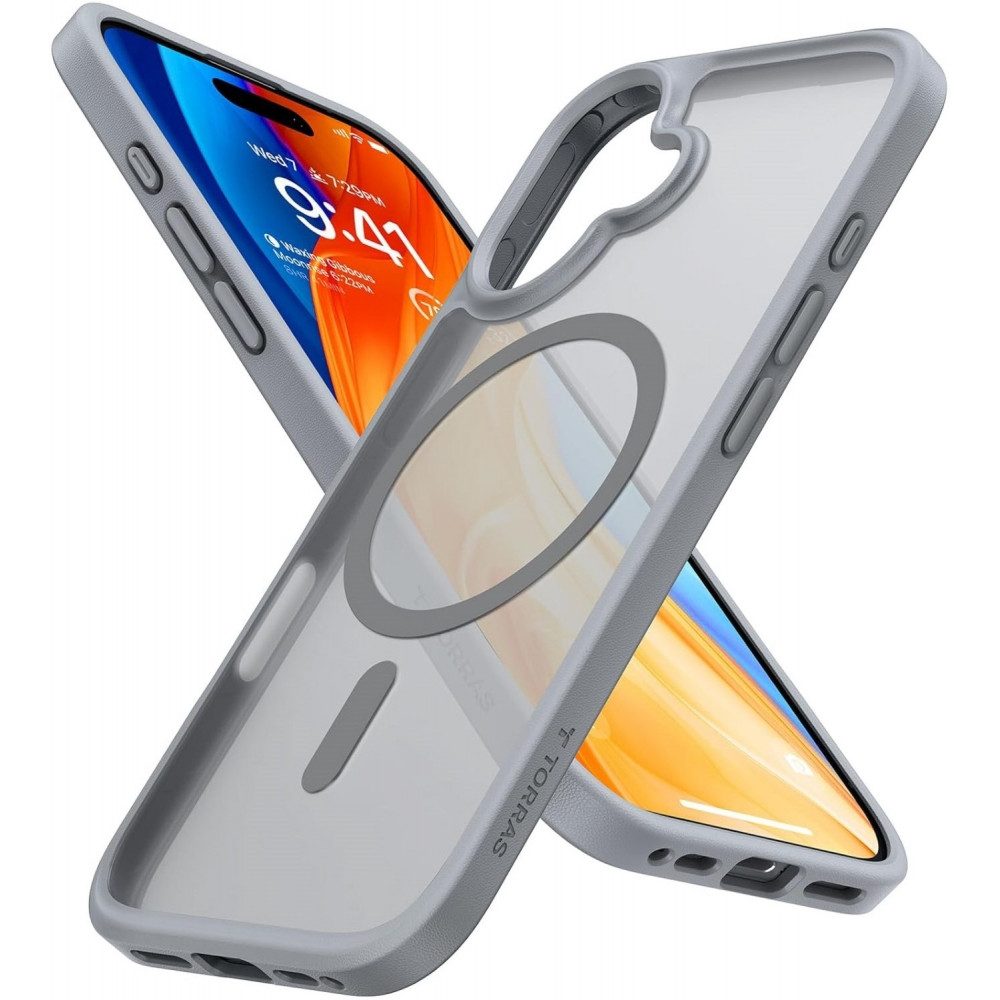 TORRAS Smartphone-Hülle Guardian Magnetic Case für iPhone 16 - Schutzhülle - titanium grey