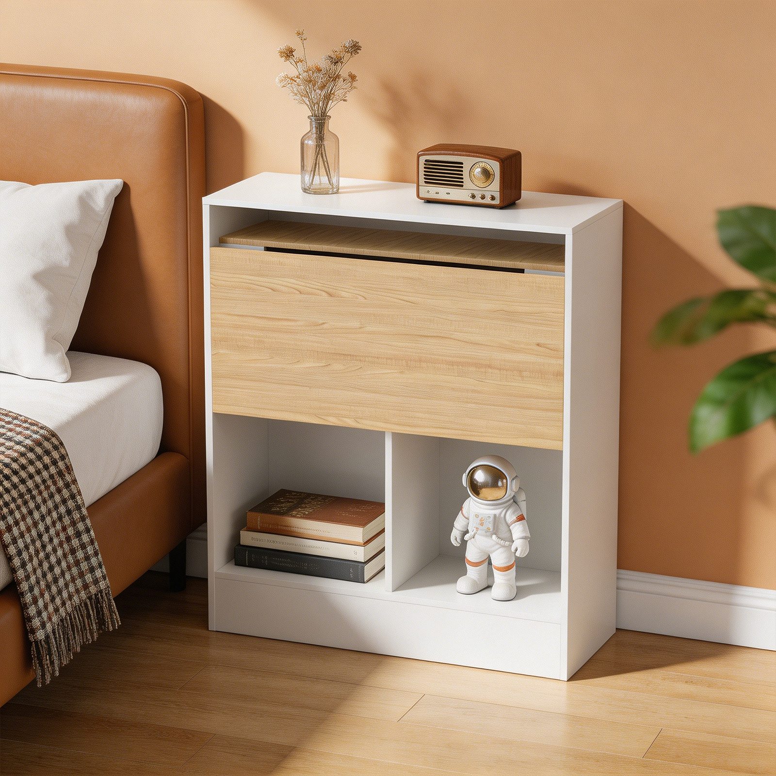 JEOBEST Regal-Schreibtisch Schreibtisch Klappbar mit 4 Ablagen, Laptoptisch, Büroregal, (1-St) Computertisch mit Ablagen Arbeitstisch, Platzsparend