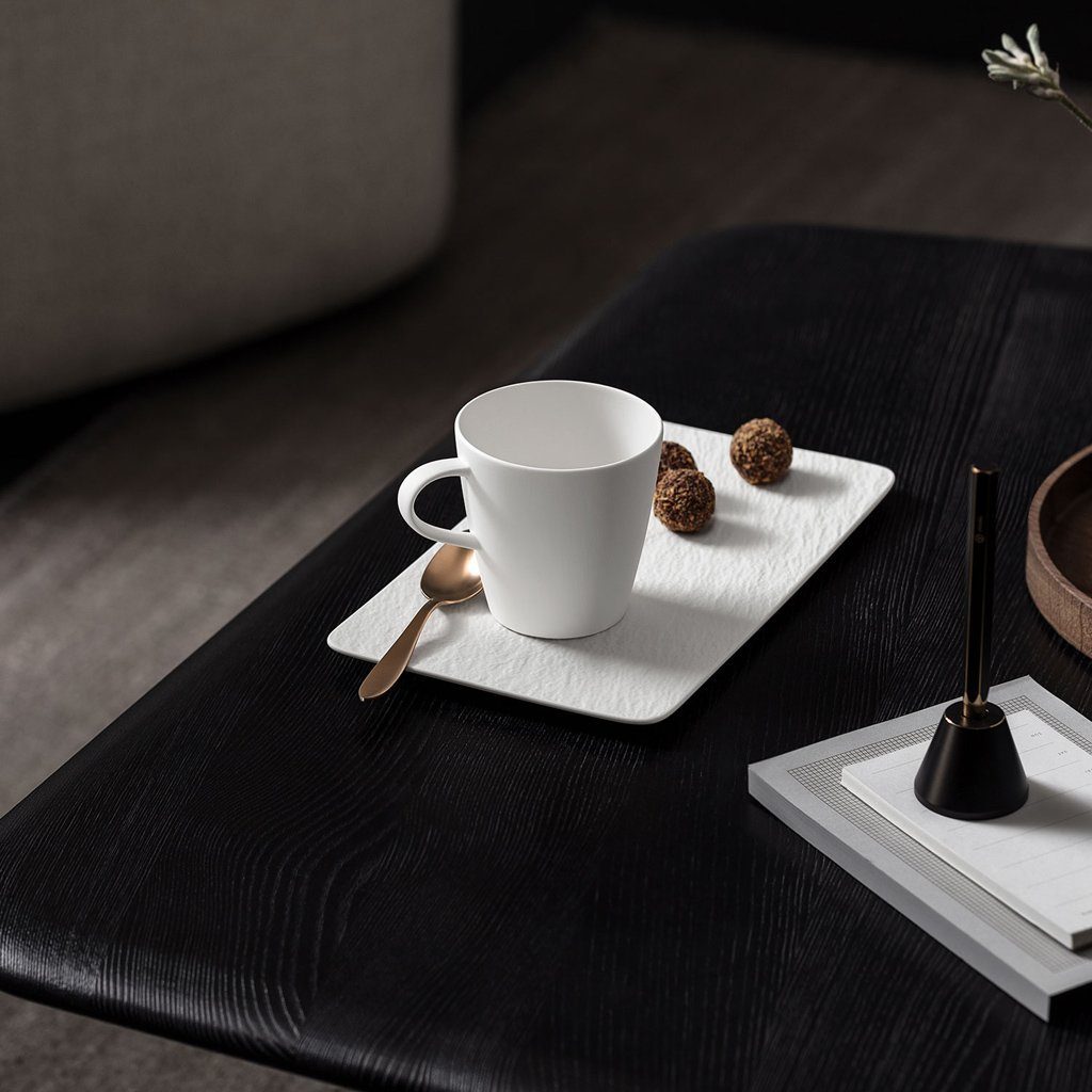 Villeroy & Boch Servierplatte Manufacture PlatteRechteck, Porzellan, (1-tlg), Premium Porcelain, mikrow.- & spülm.sicher, Made in Germany