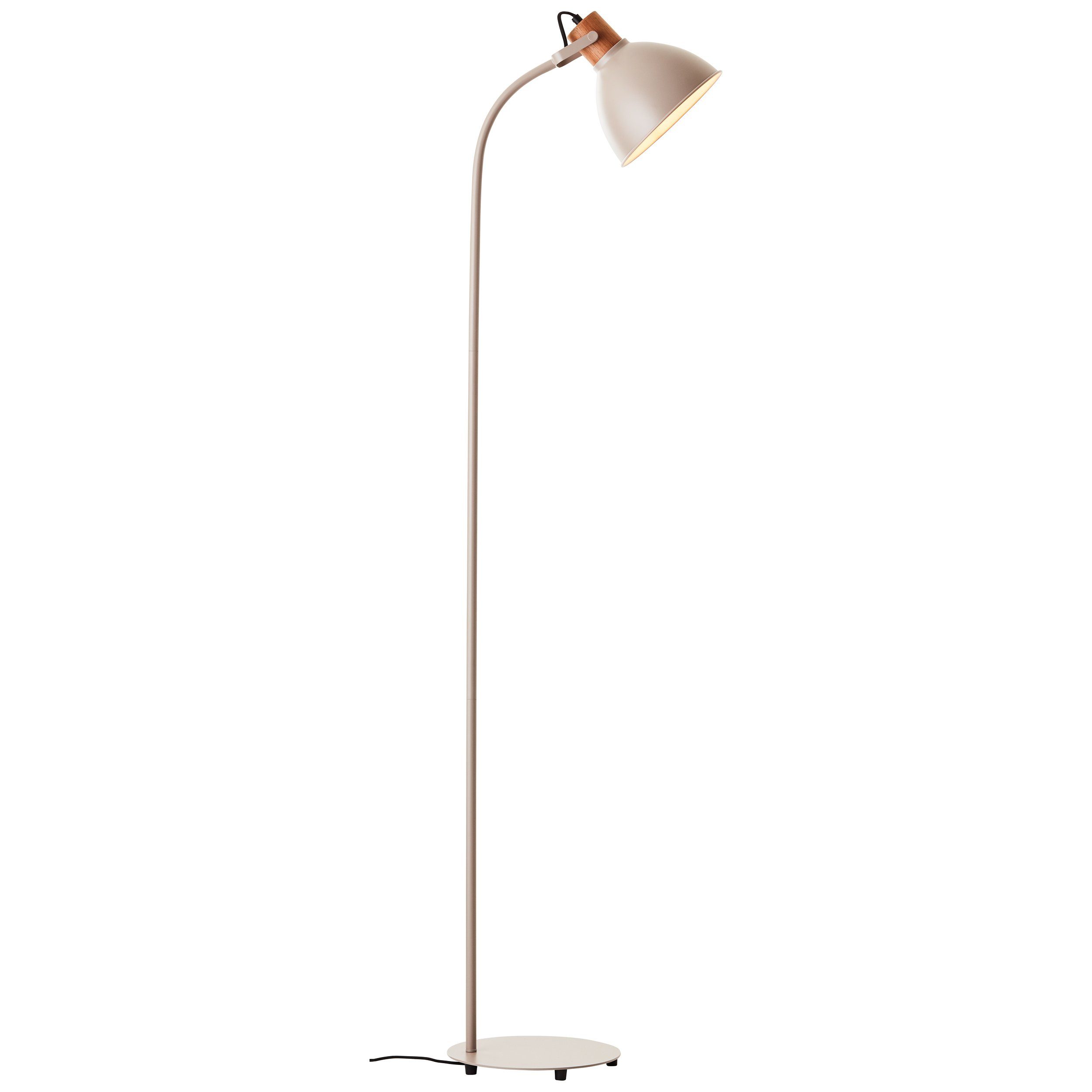 E27, Stehlampe ohne taupe Leuchtmittel, Erena, Metall/Holz, 150 Brilliant cm, Höhe