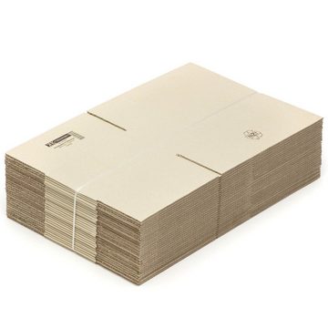 KK Verpackungen Versandkarton, 25 Graskartons 344 x 237 x 139 mm Nachhaltig Karton Postversand Braun-Grün