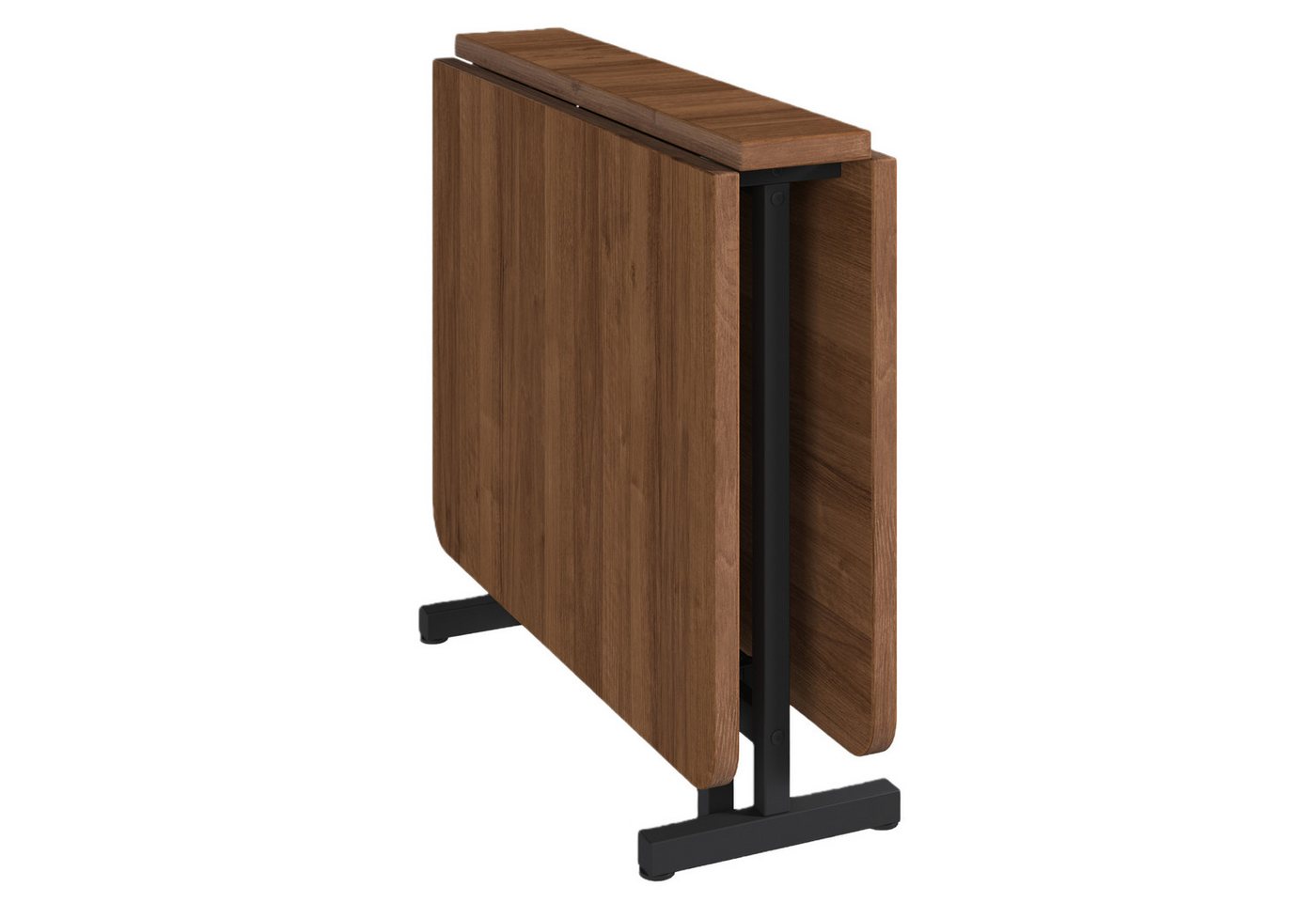 BBWL Esstisch Ausziehbarer Klapptisch in natürlicher Holzoptik 120 x 80 cm (faltbar und platzsparend moderner minimalistischer Stil mit hochfester Legierungsstütze robuste MDF-Oberfläche klassisches Design ideal für kleine Räume belastbar bis 60 kg geeign