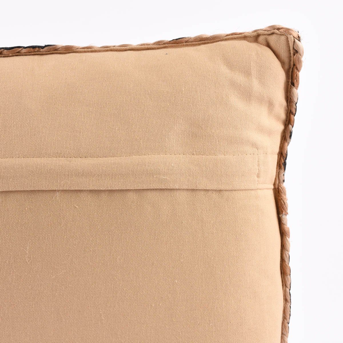 SCHÖNER LEBEN. Dekokissen Jute Dekokissen Flechtmuster Geometrieprint natur schwarz 40x40cm