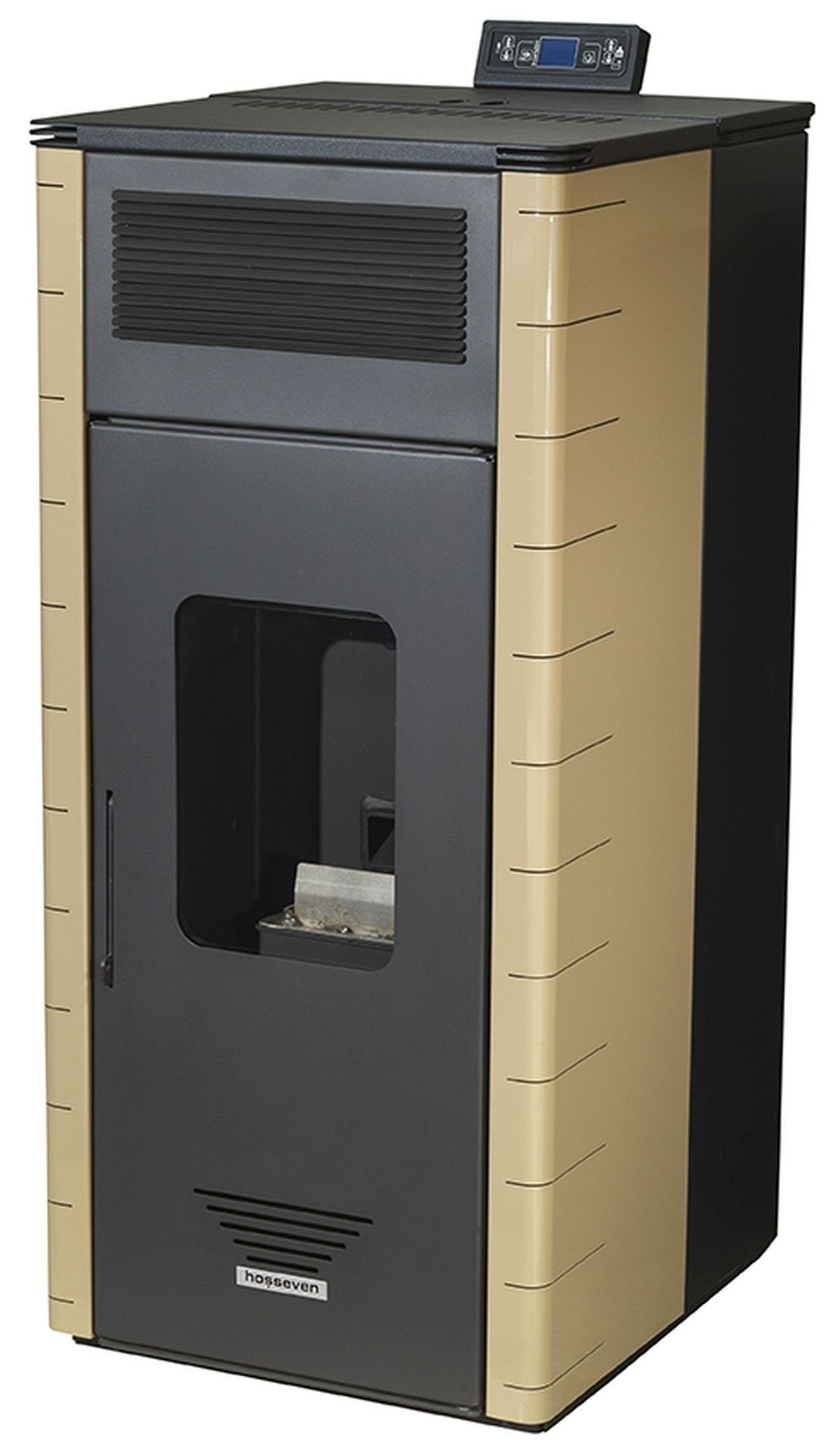 moeby24 Pelletofen Pelletofen Wassergeführter 20 kW Kamin Pellet Ofen Kaminofen Heizung A+ Beige, 20 kW, Pelletofen, (1-tlg)