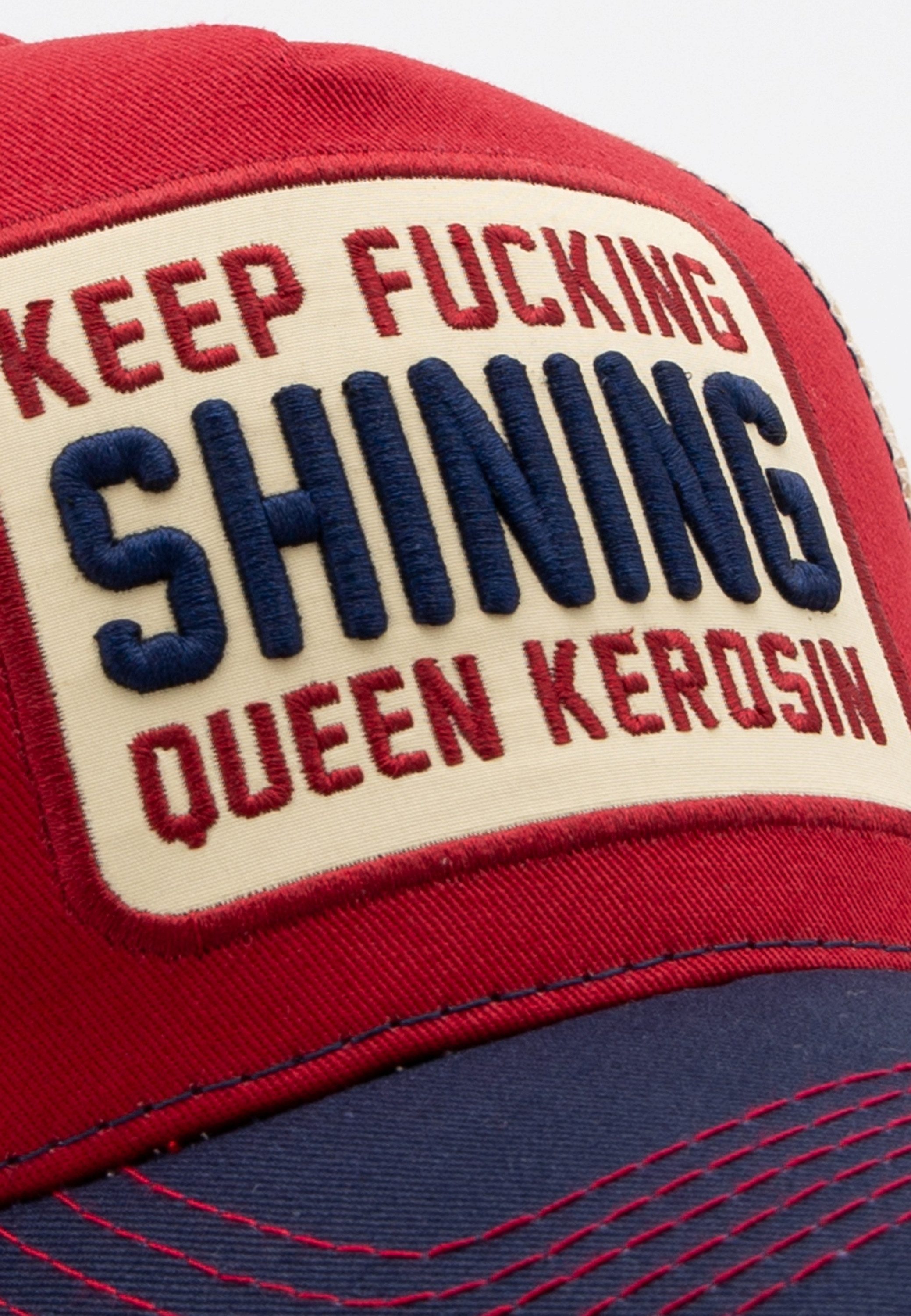 QueenKerosin Trucker Cap Keep Fucking Shining (1-St) mit 3D-Stickerei
