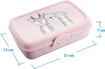 2friends Lunchbox 3er Set Brotdosen Lunchbox Kinder mit Trennfächern, Kunststoff, (21 cm x 13 cm x7 cm), Brotdose Kinder mit Fächern 3 Farben mint/weiß/rosa