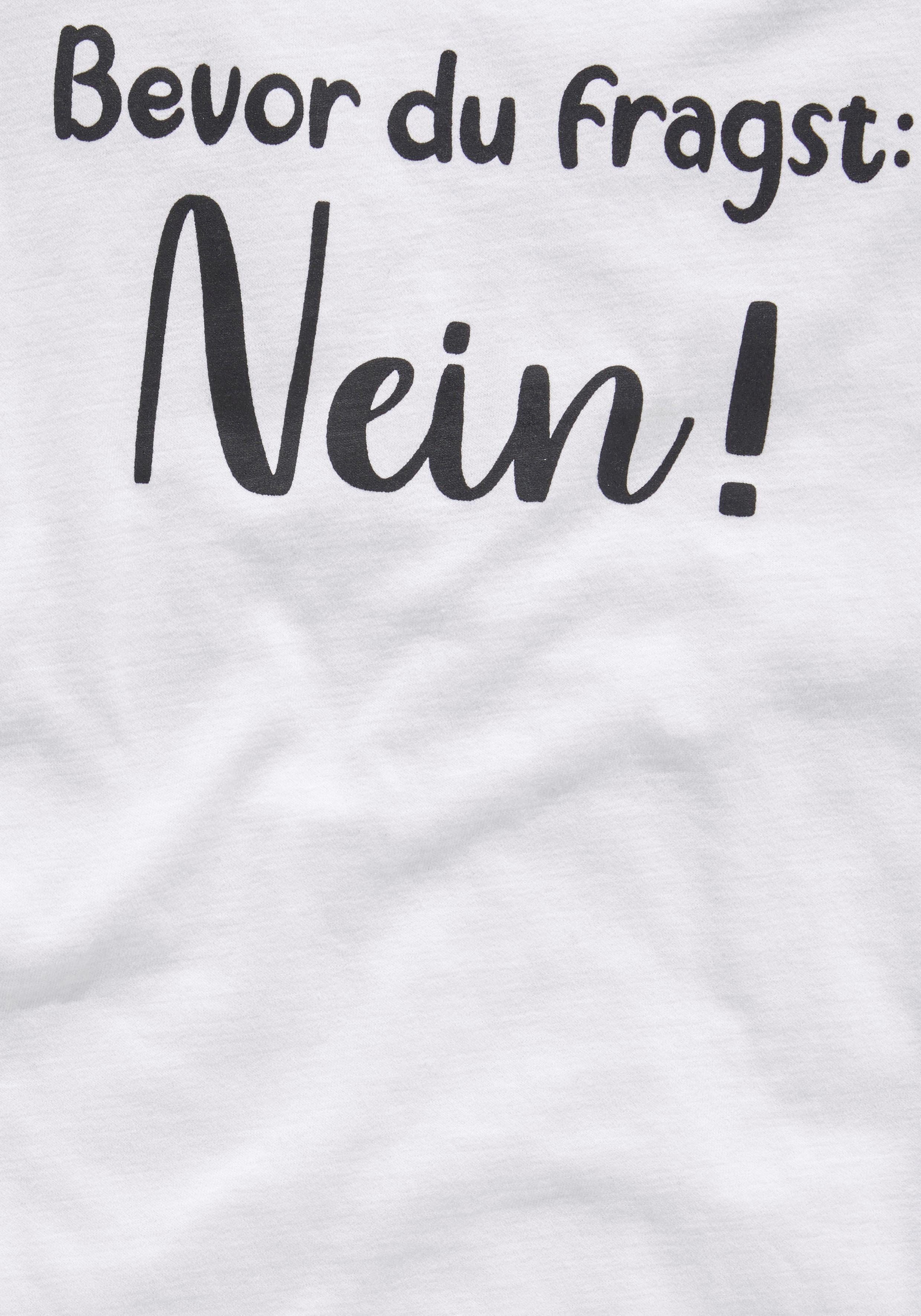 KIDSWORLD T-Shirt Bevor Du fragst: NEIN! Kurzarm, mit Print, Rundhalsausschnitt