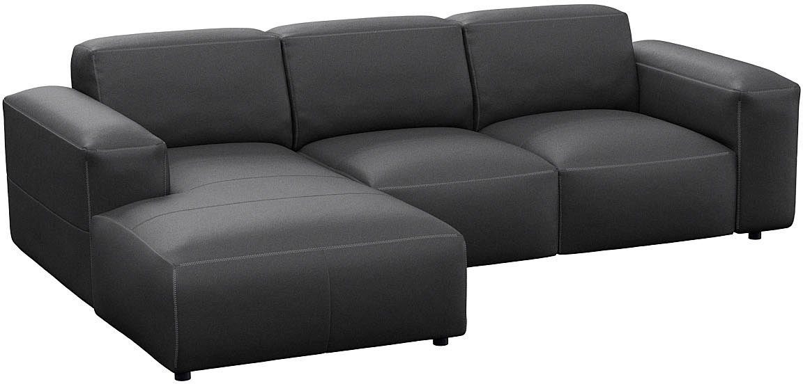 FLEXLUX Ecksofa Lucera Chaislongue rechts oder links, L-Form, bequem, modern & anschmiegsam, Kaltschaum, Stahl-Wellenunterfederung