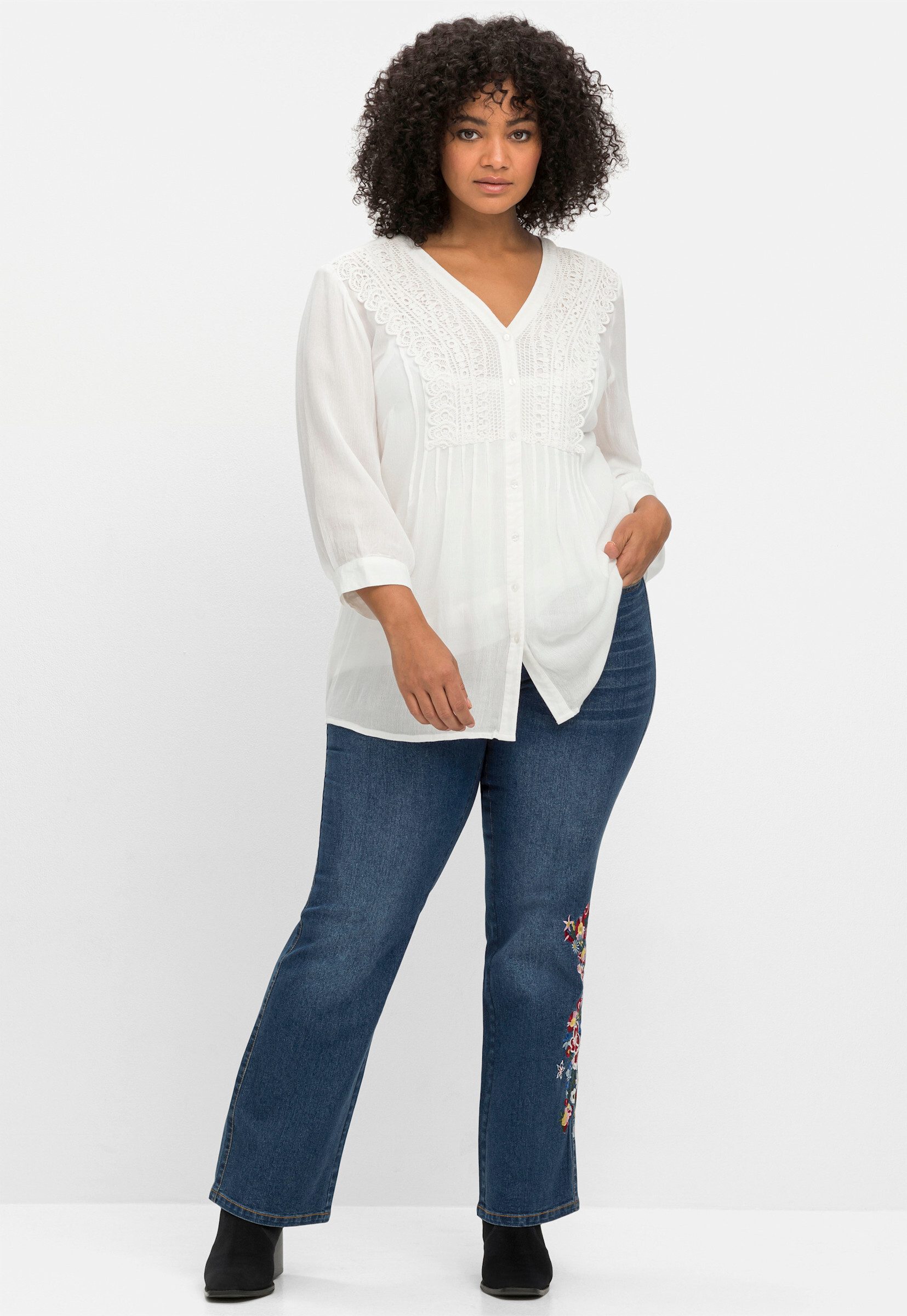 sheego by Joe Browns Klassische Bluse Longbluse 3/4-Arm günstig online kaufen