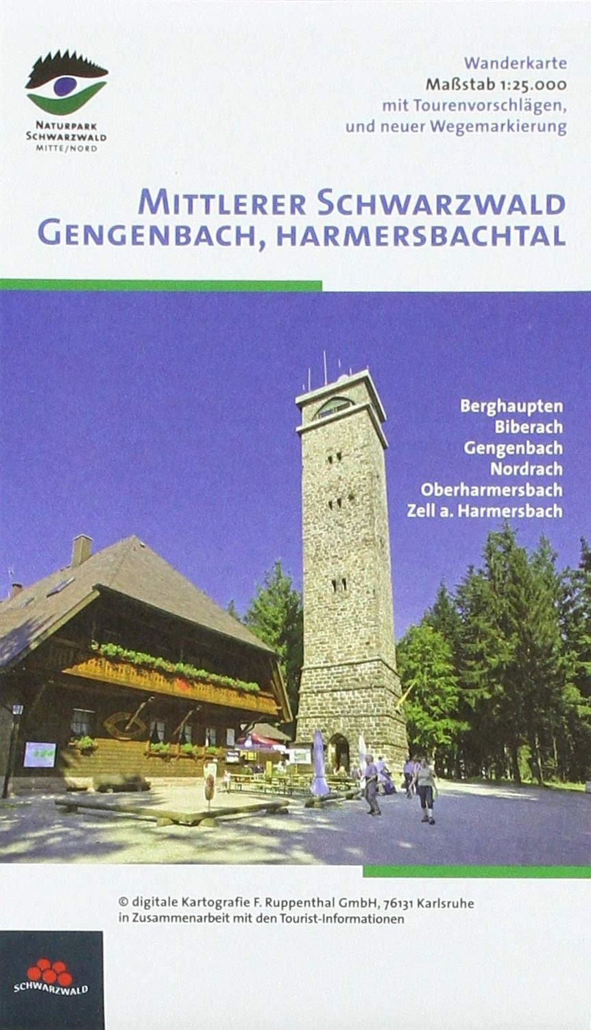 Wanderkarte Mittlerer Schwarzwald Ferienregion Brandenkopf - Gengenbac / diverse, Ferienregion Brandenkopf - Gengenbach, Berghaupten, Biberach, Gengenbach, Nordrach, Oberharmersbach, Ohlsbach, Zell am Harmersbach. 1:25000, X
