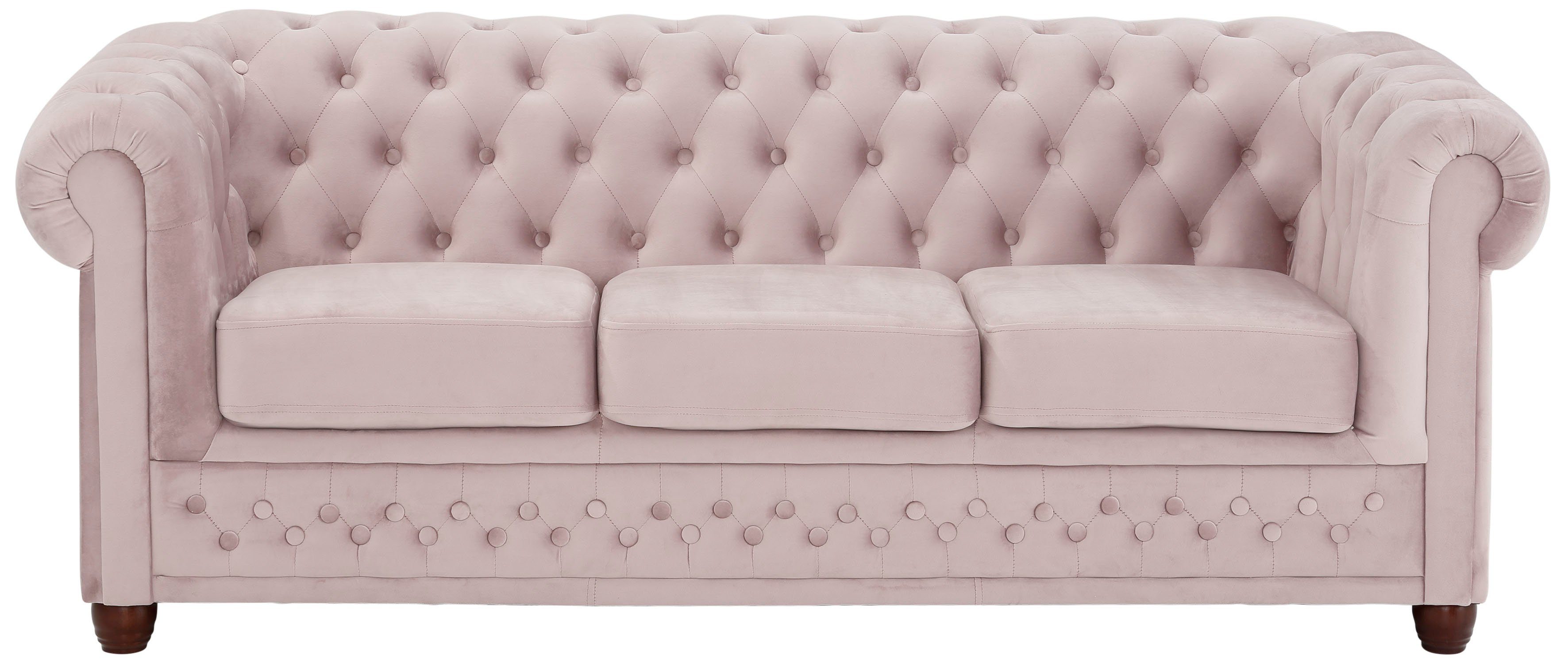 Home affaire Chesterfield-Sofa New Castle, mit hochwertiger Knopfheftung in Chesterfield-Design, B/T/H: 203/86/72