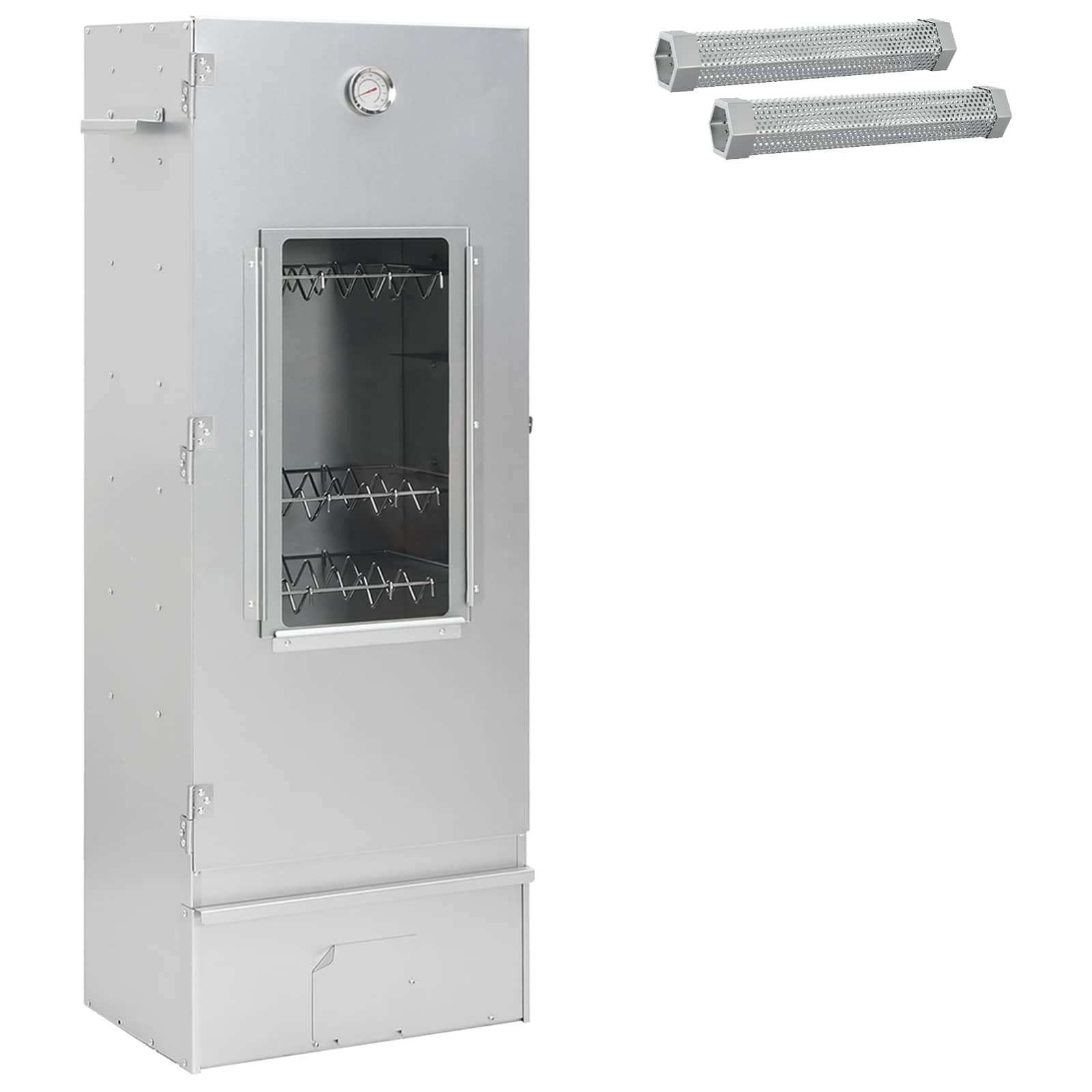vidaXL Grillkamin Räucher Ofen 3 Stk. 44,5 x 29 x 110 cm Verzinkter Stahl Silber