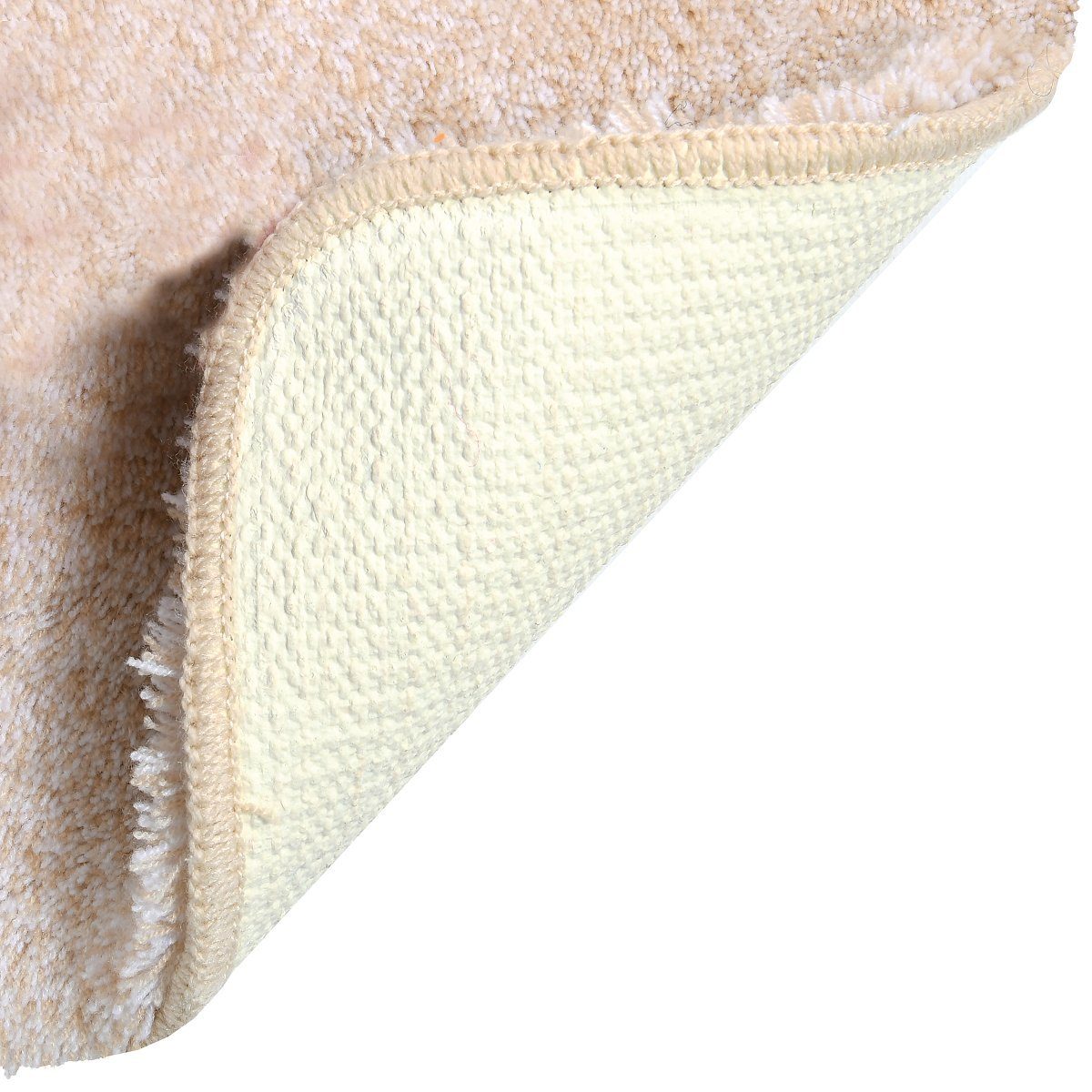 spirella Badematte BRIZZOLO, quadratisch mit Toiletten-Ausschnitt, Höhe: 30 mm, Badteppich Hochflor, Velours meliert, 100% Acryl, Anti-Rutsch Beschichtung, für Fußbodenheizung geeignet, mit Toiletten-Ausschnitt, waschbar 40°, schnelltrocknend, 55 x 55 cm, beige