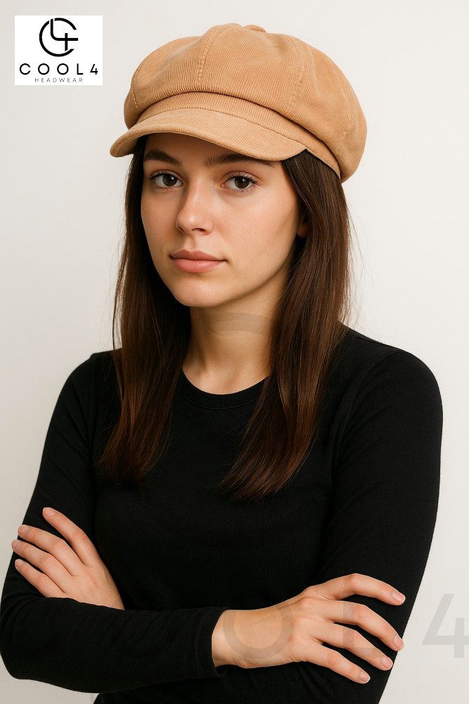 Cool4 Ballonmütze Feincord Baker Boy Newsboy Cap