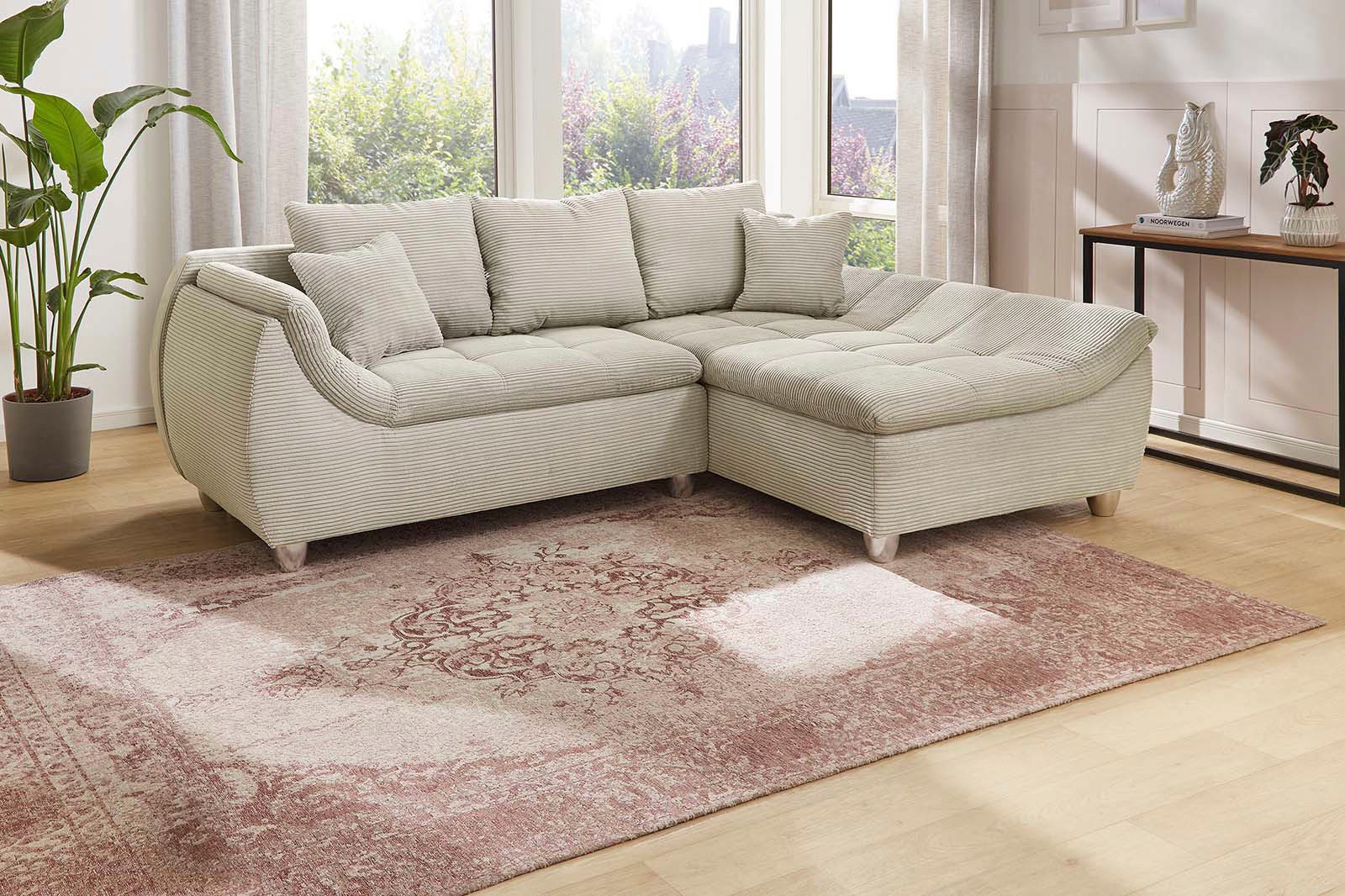 Jockenhöfer Gruppe Ecksofa Genua L-Form, B: 250 cm, mit 2 Zierkissen