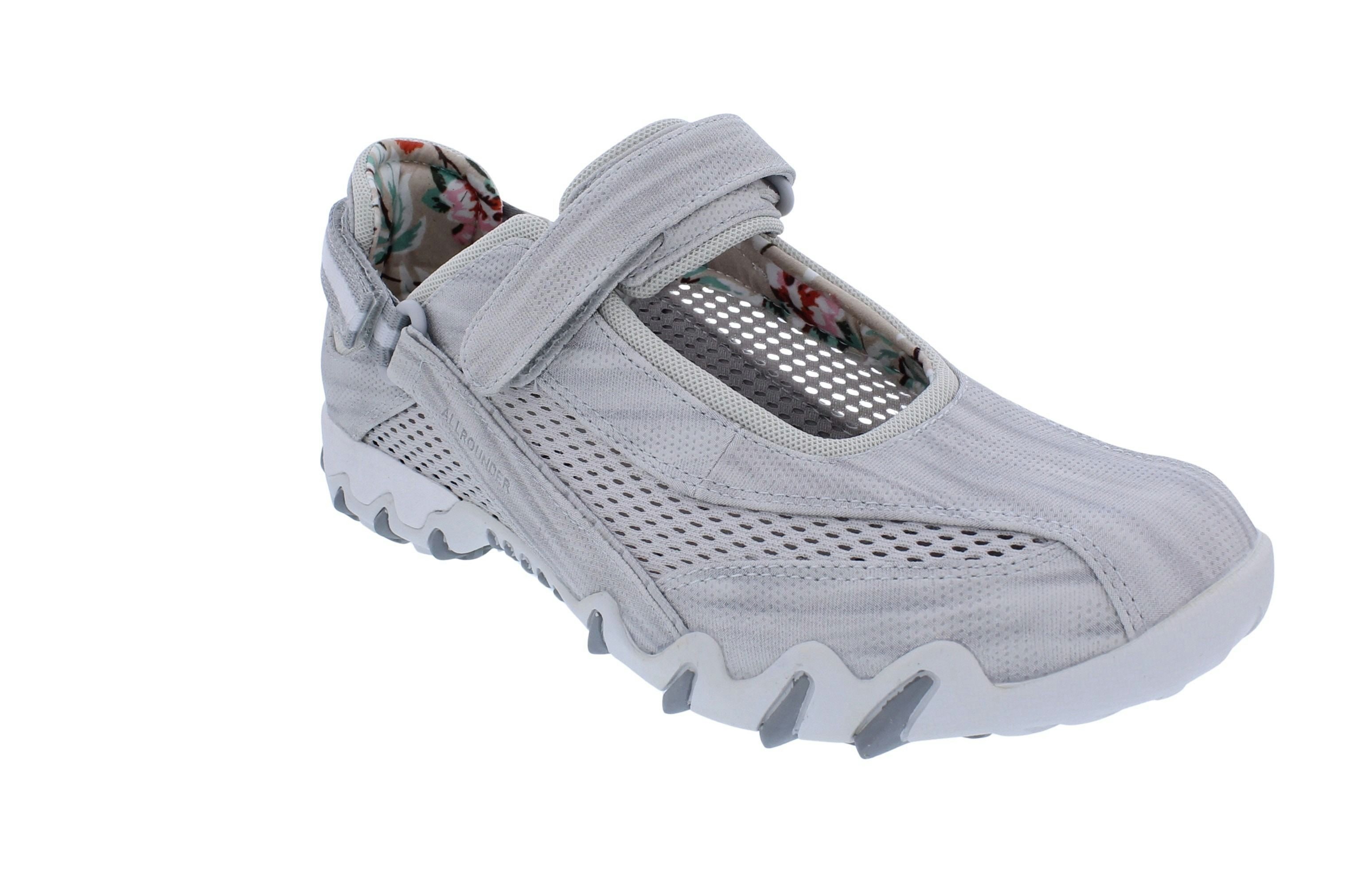 Allrounder by Mephisto Allrounder Sneaker Niro 80/05, Metallic-Textil mit offenem Mesh, Hellg Klettschuh