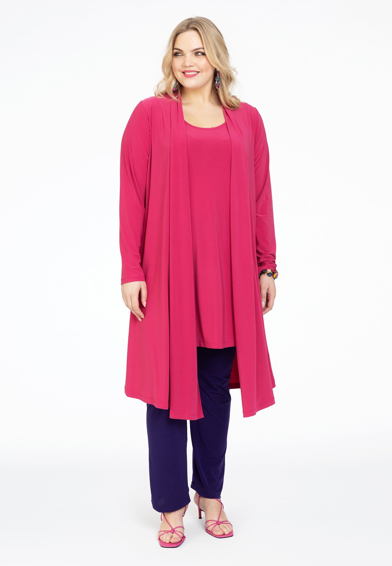 Größen Cardigan Yoek Große pink