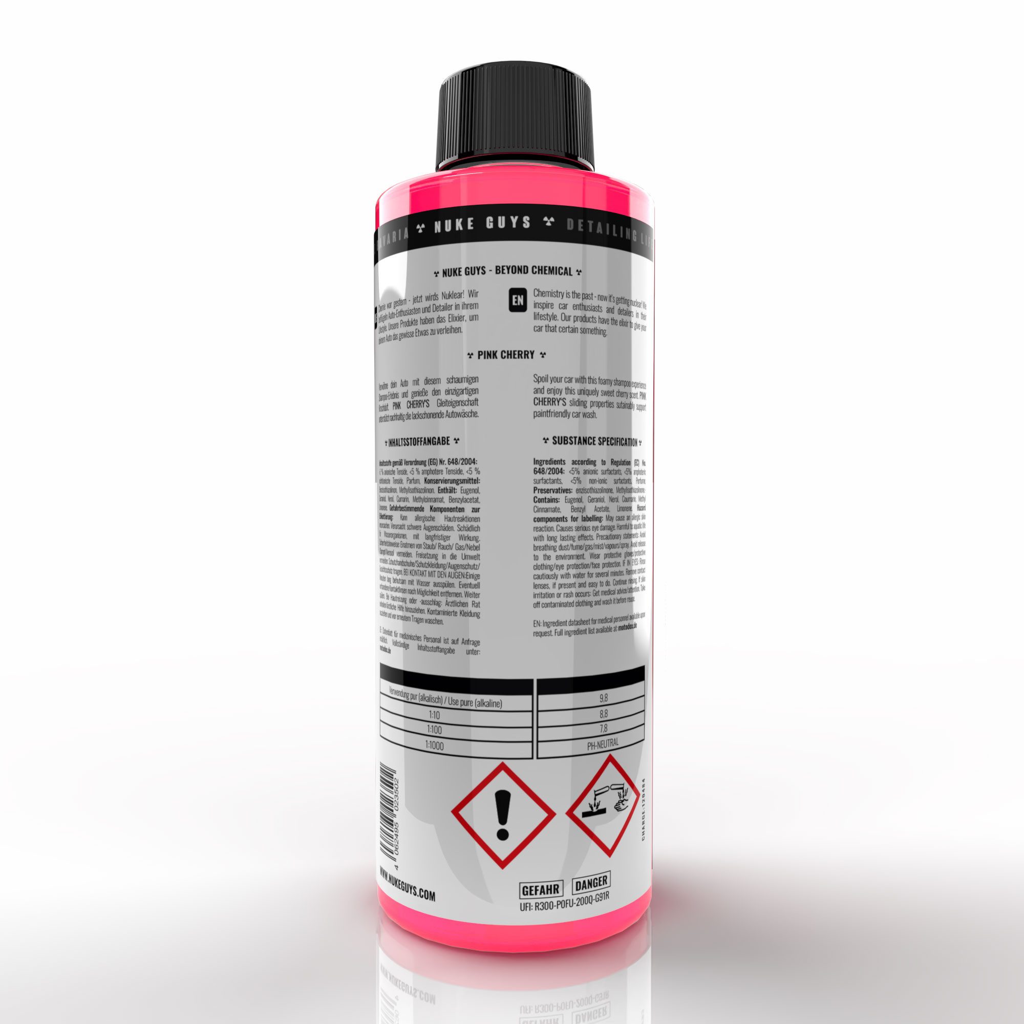 Nuke Guys Pink Cherry Autoshampoo 500ml Kirsch Duft Autoshampoo (extra Glanz, Konzentrat, intensive Schaumbildung)
