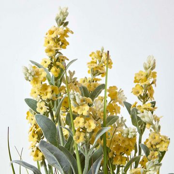 Kunstpflanze Kunstblumen Lavendel in brauner Topf, gelb, 66 cm hoch, Homescapes, Höhe 66 cm