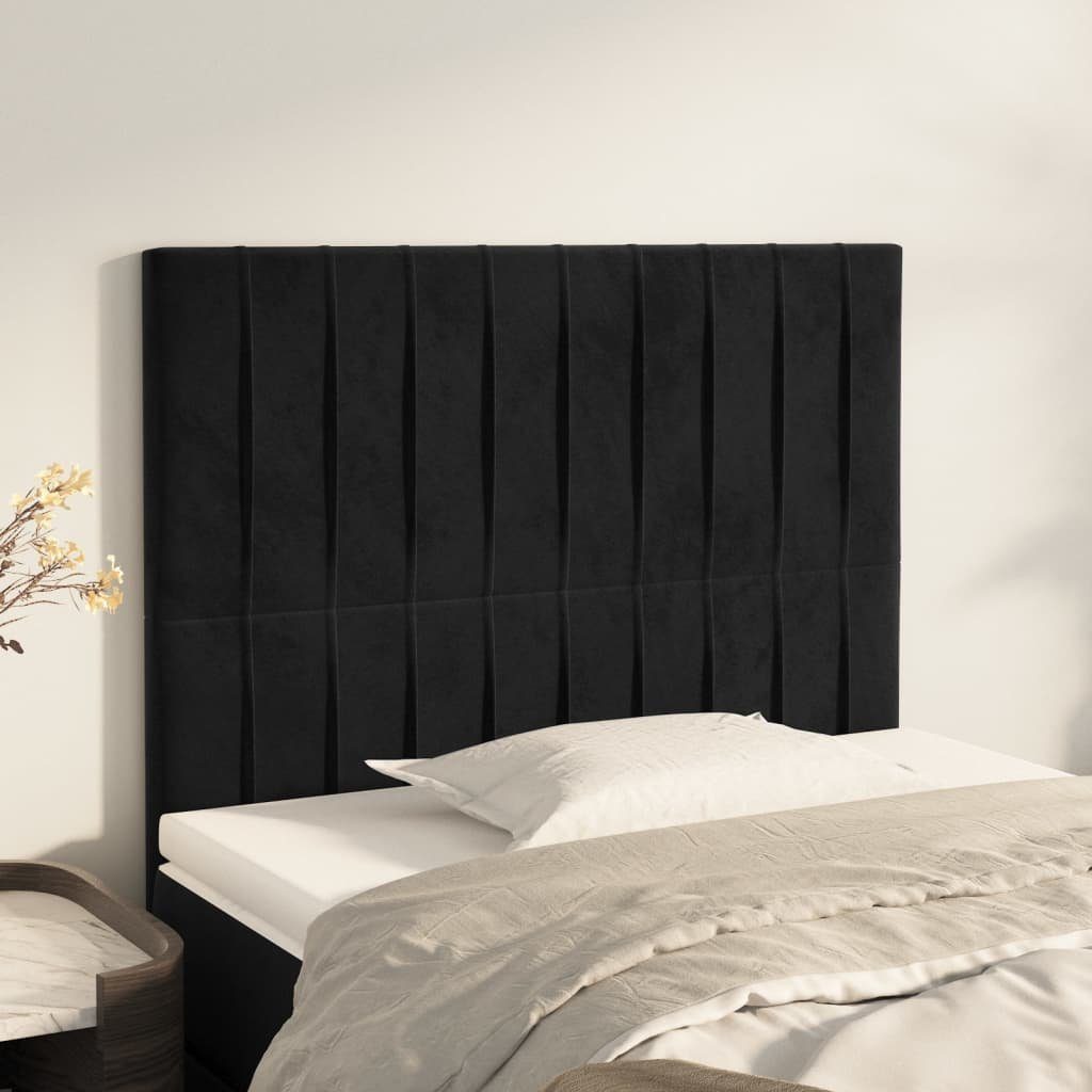 vidaXL Kopfteil Stk. 2 St) (1 100x5x78/88 cm Schwarz Kopfteile Samt