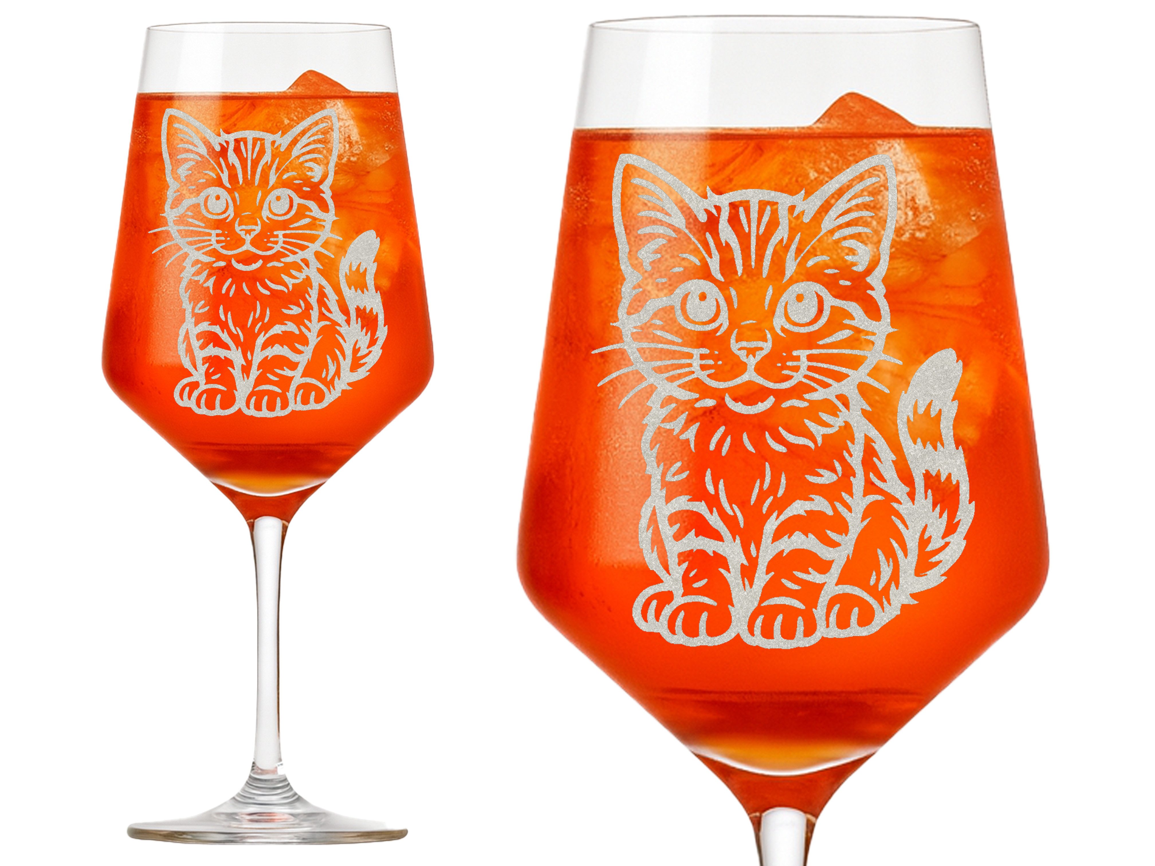 Valhalla Weinglas 350ml mit Katzenbaby Gravur spülmaschinenfest, 1-tlg., Glas, Atemberaubende Darstellung