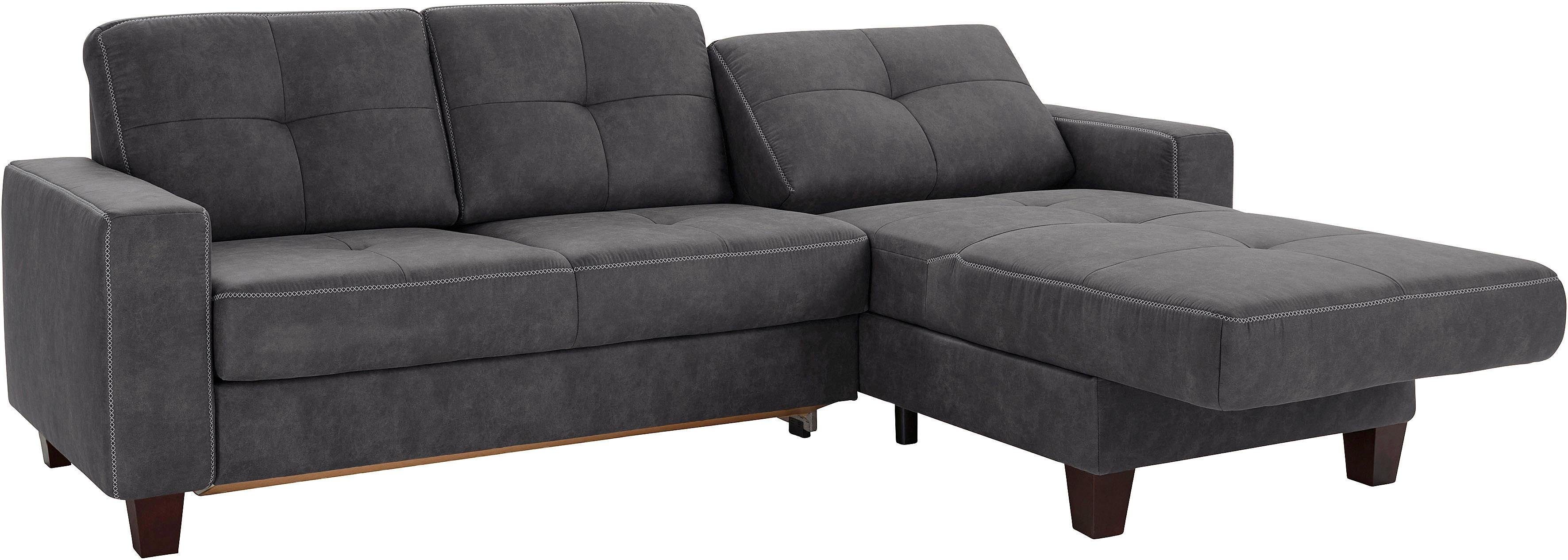 Places of Style Ecksofa "Varese L-Form", wahlweise mit Bettfunktion und Vor günstig online kaufen