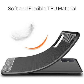 CoolGadget Handyhülle Carbon Handy Hülle für Samsung Galaxy A71 6,7 Zoll, robuste Telefonhülle Case Schutzhülle für Samsung A71 Hülle