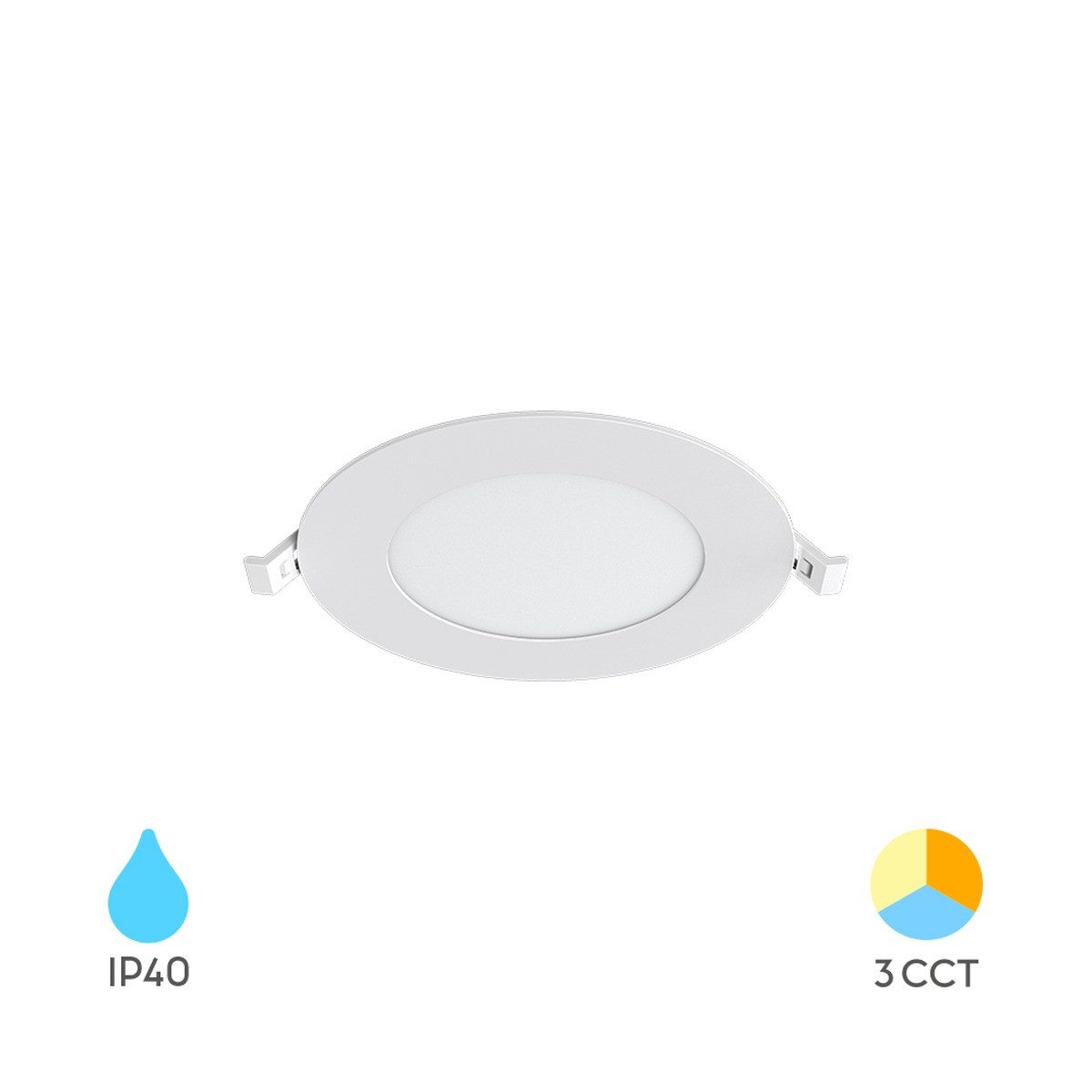 Braytron LED Einbaustrahler 6W LED Deckenspot Ultra Flach Einbauleuchte, LED fest integriert, kaltweiß, Neutralweiß, 3CCT, Warmweiß, Intrigierter Trafo, 230V Anschluss, Flach, 3CCT Technologie