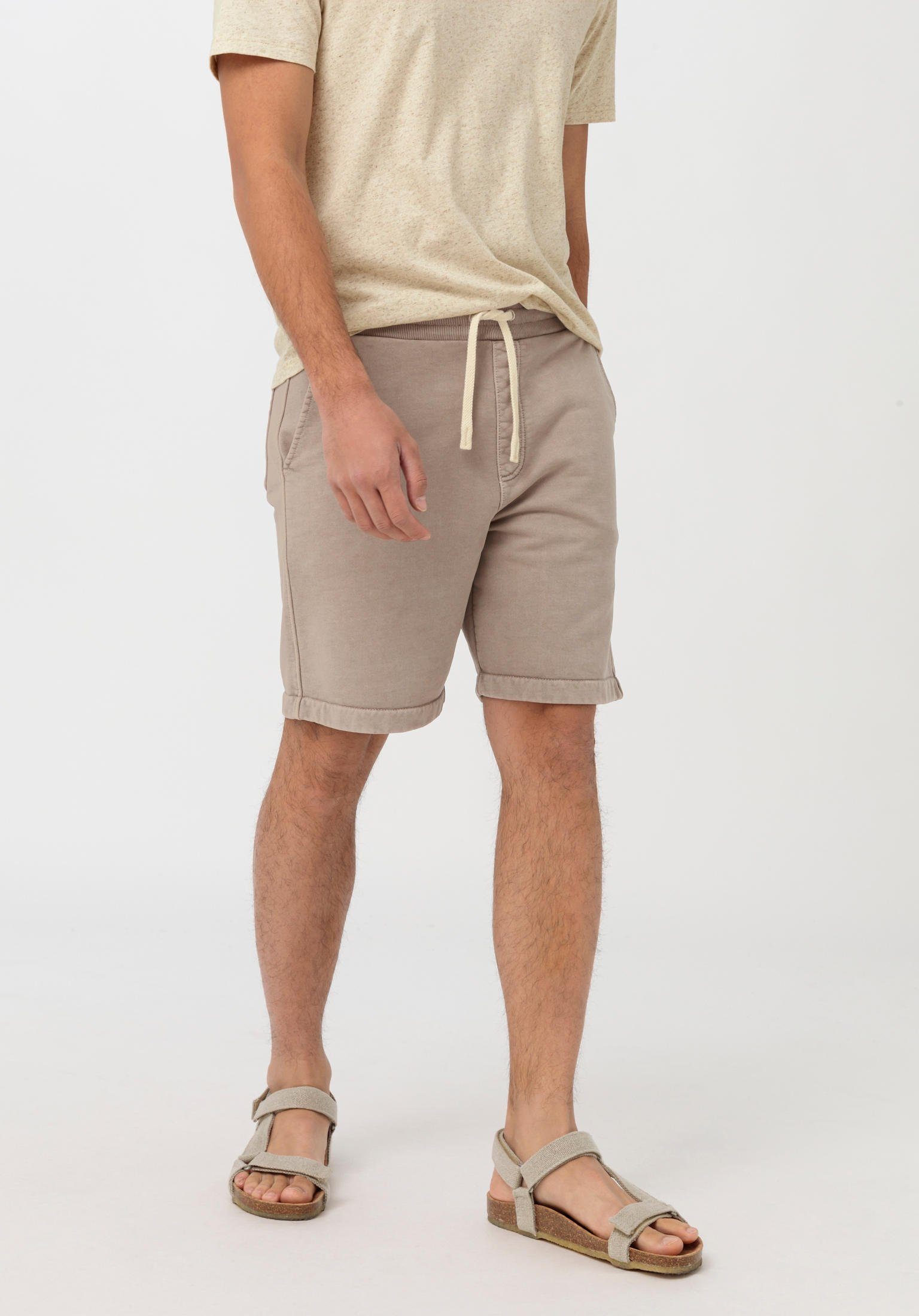 Bio-Baumwolle mineralgefärbt aus kieselgrau Hessnatur Sweatshorts reiner