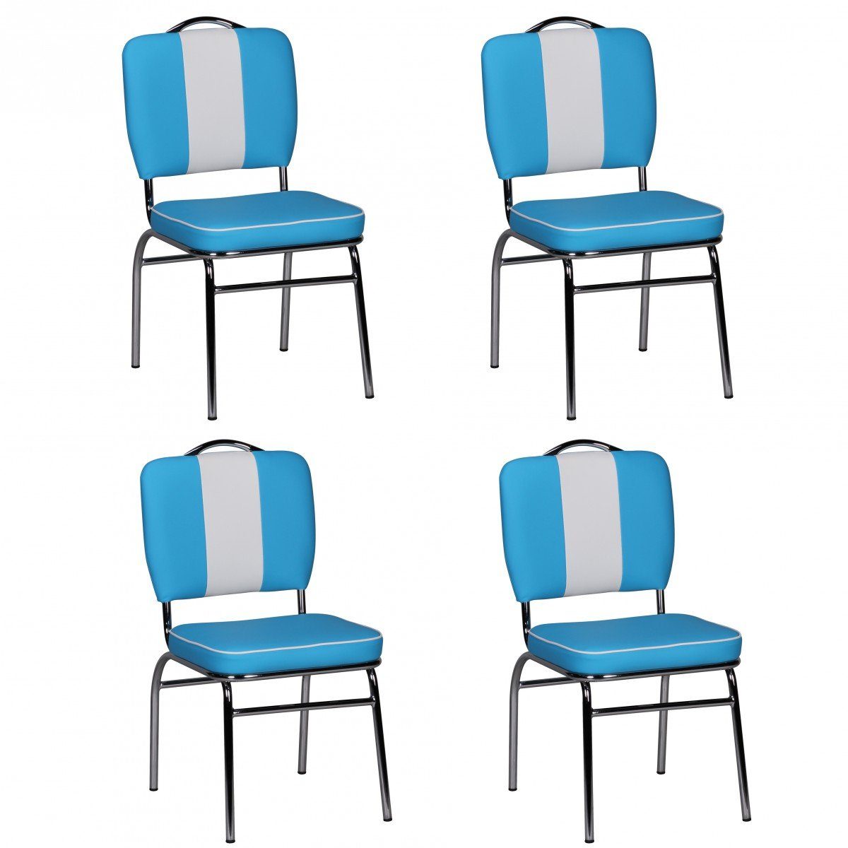 FINEBUY Esszimmerstuhl SuVa2788_4 (Küchenstuhl Blau / günstig online kaufen