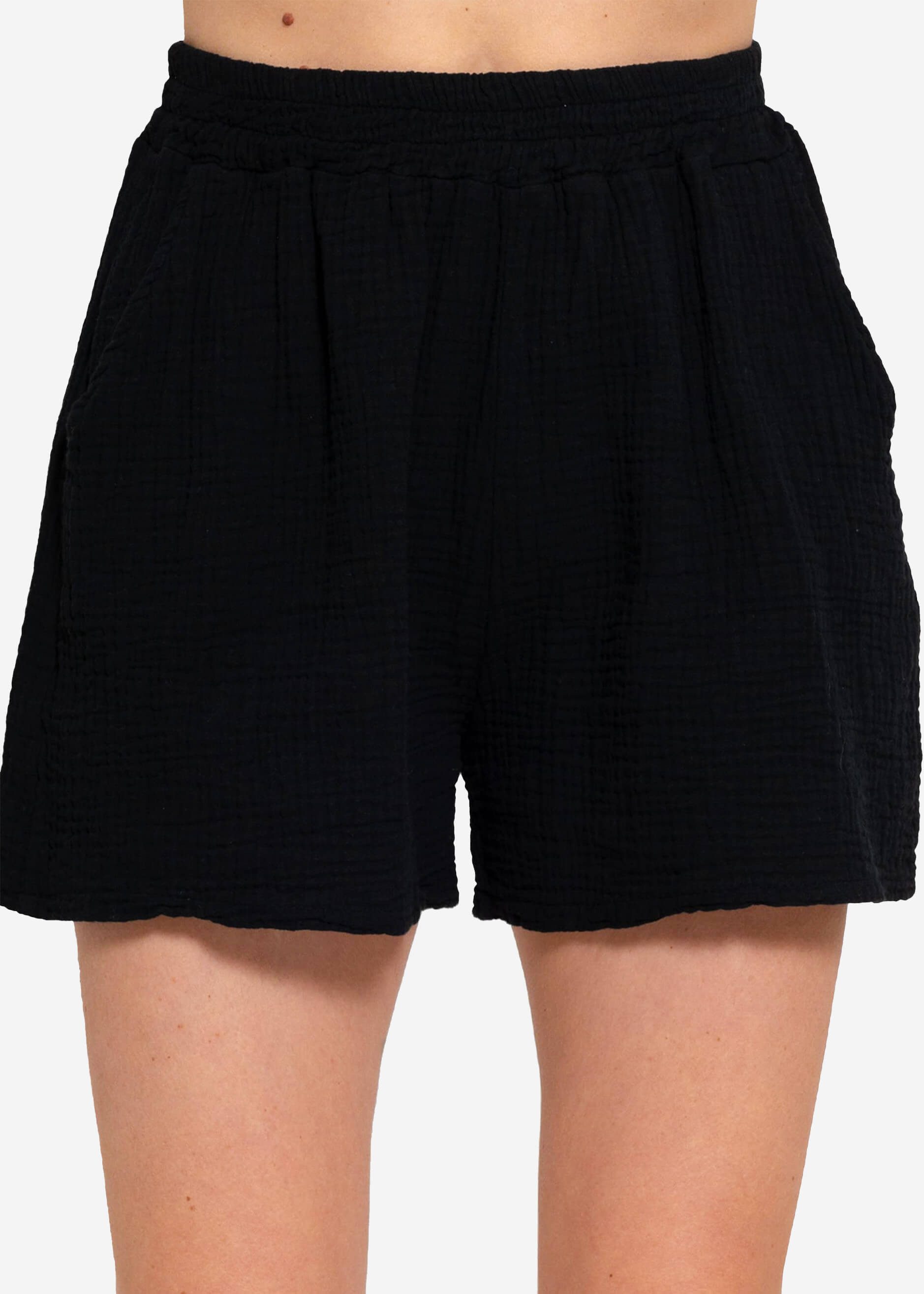 SASSYCLASSY Shorts High-Waist Musselin Shorts Damen aus Baumwolle Musselinh günstig online kaufen