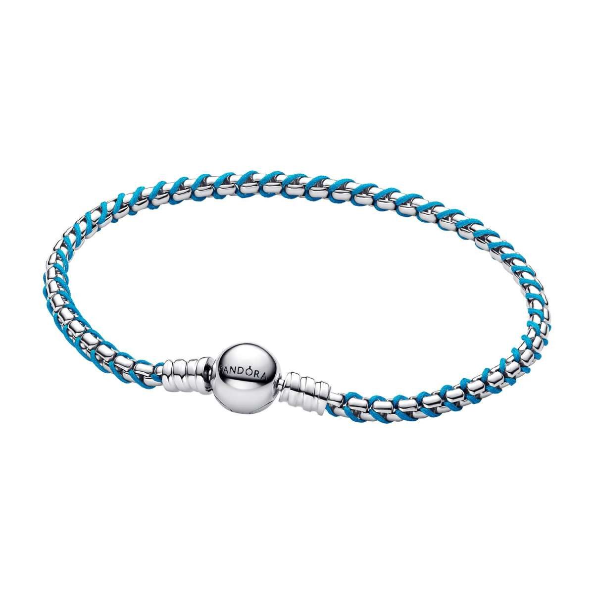 Pandora Silberarmband 593816C01, für Damen Veneziakette Türkis