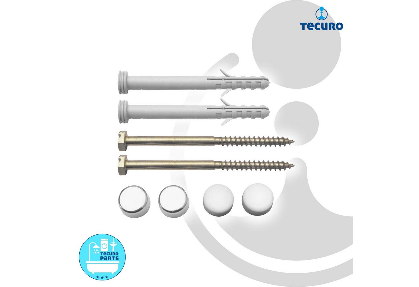 Thumbnail - tecuro Stand-WC-Befestigung Set 6 x 85 mm mit Abdeckkappe