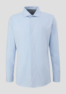 s.Oliver BLACK LABEL Langarmhemd Anzughemd aus Baumwolljersey Blende