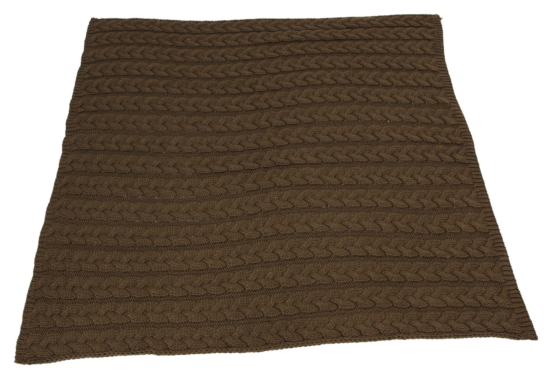 Wohndecke Kuscheldecke "Mocca" in braun, Stickmuster, 127x152 cm, Sofadecke günstig online kaufen