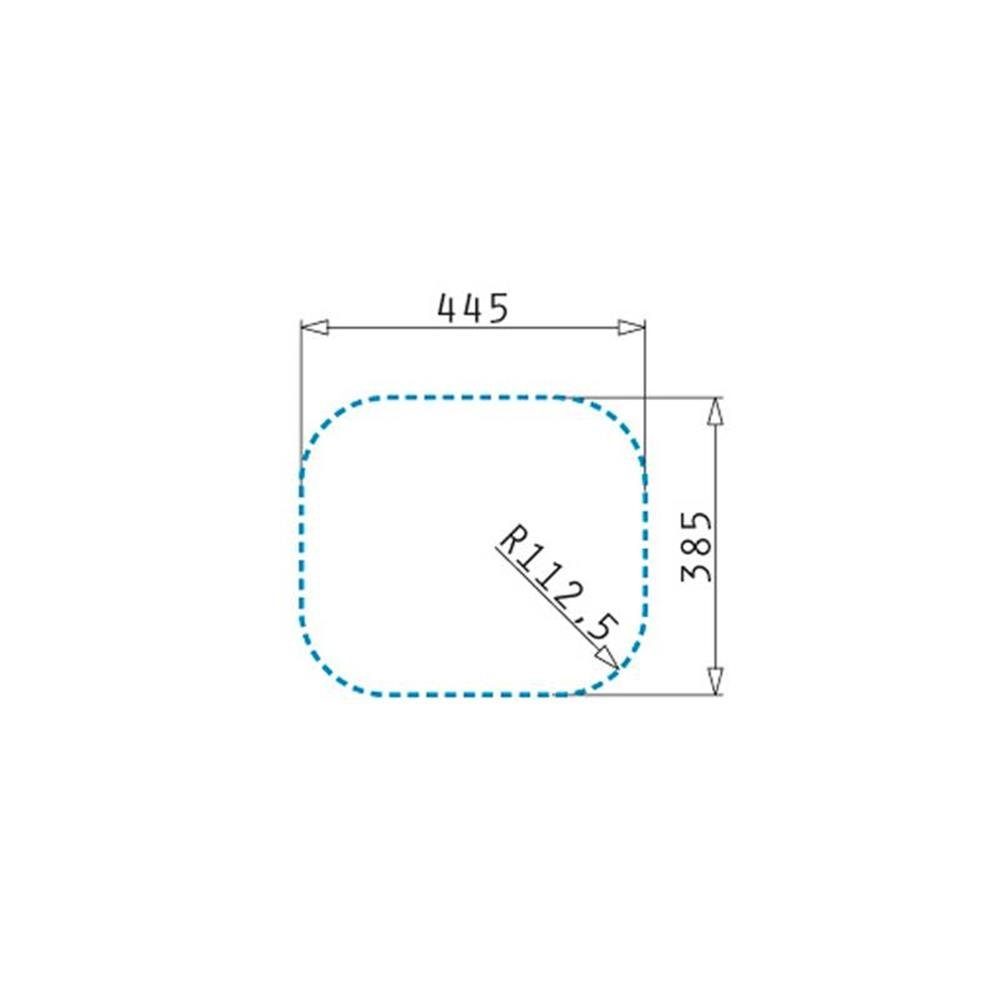 Einbaubecken Kiba 46,5/40,5 Square Edelstahlspüle cm poliert, Edelstahl Pyramis Pyramis