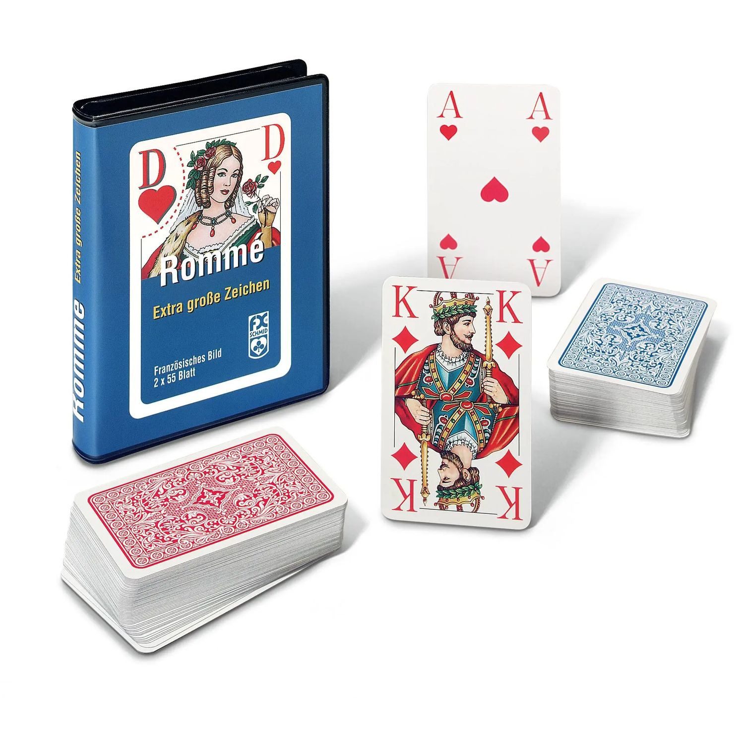 Ravensburger Spiel Rommé, Canasta, Bridge. Mit extragroßen Eckzeichen