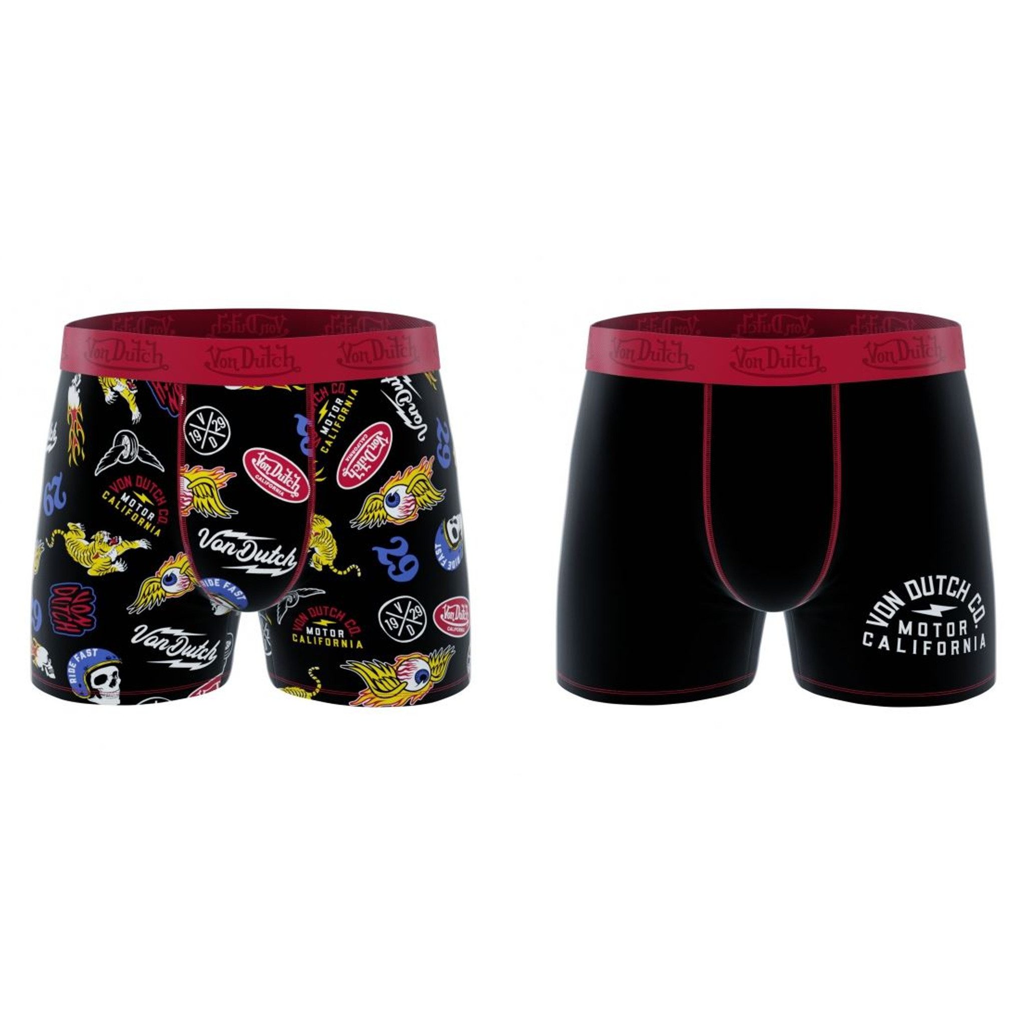Von Dutch Boxershorts VON DUTCH Brief Boxershorts 2-Pack Allover Logo / Basic (Boxershorts, Boxershorts)