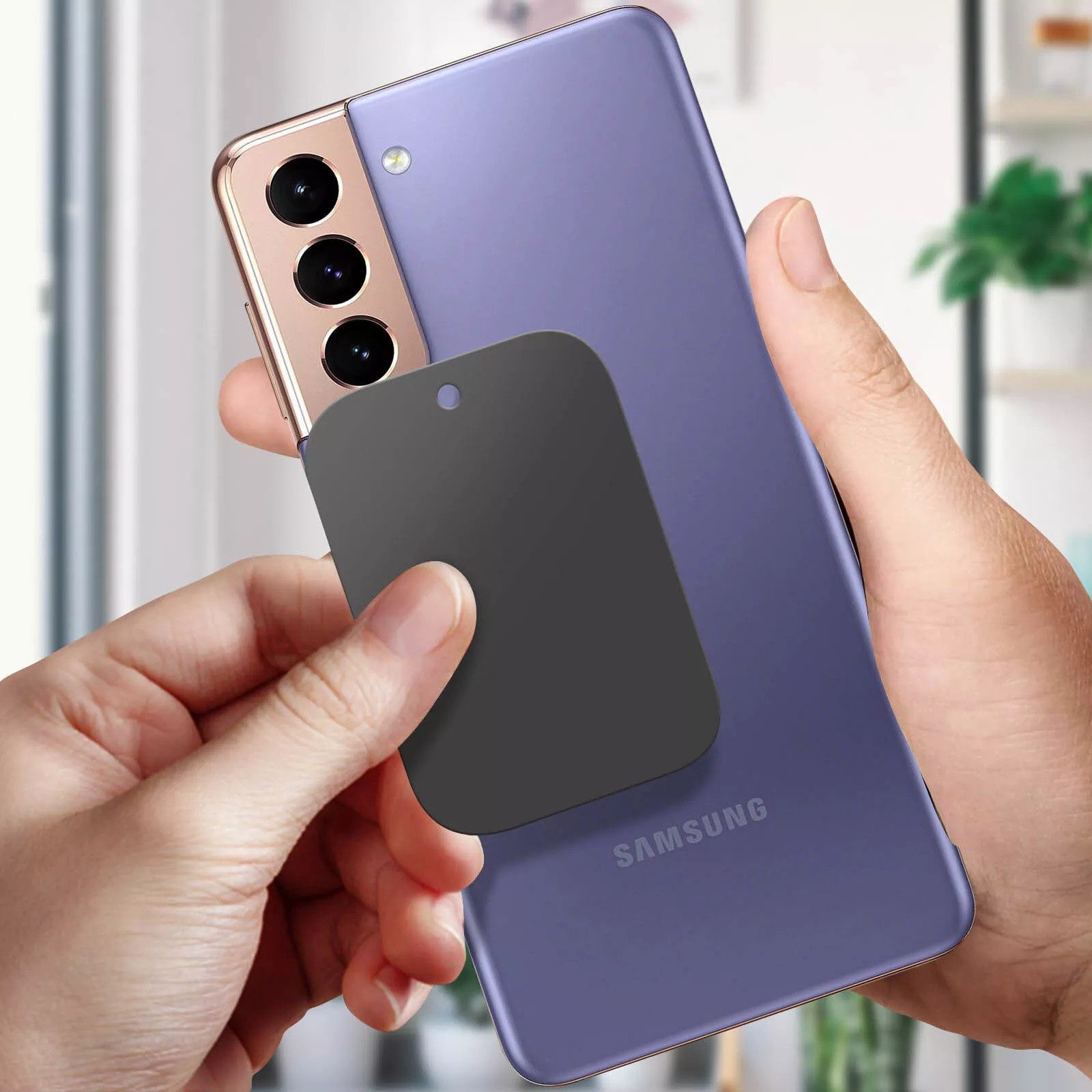 SWISSTEN Handy-Halterung Metallplatten für Magnethalterungen 2 Platten mit 3M-Kleber