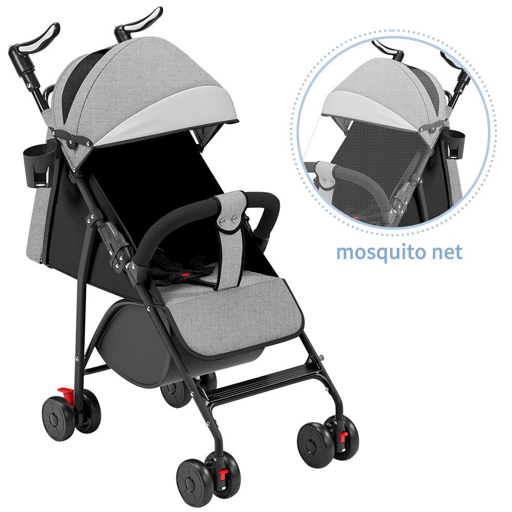 JEOBEST Kinder-Buggy Baby Kinderwagen, Klappbar Reisebuggy, Liegefunktion, Ultra Leicht - nur 5 kg, kompakter Buggy